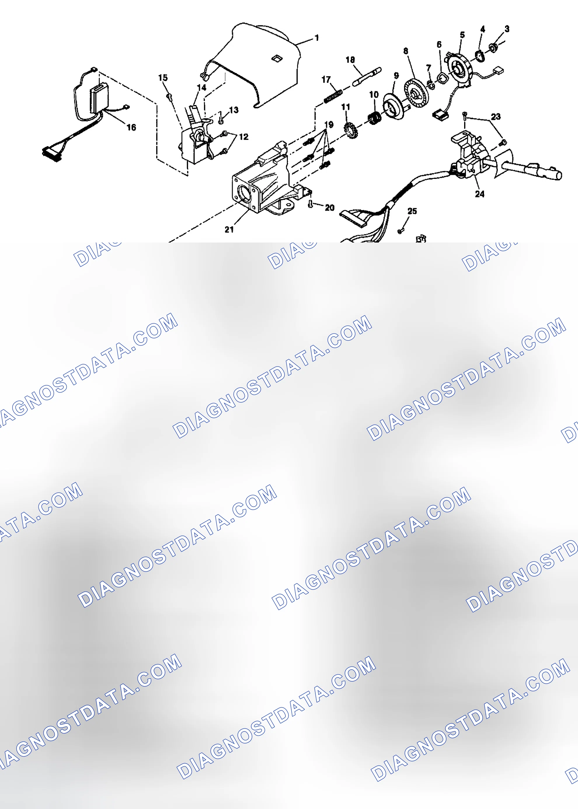Scheme 4: Steering Column Disassembled View (Floor Shift Standard)