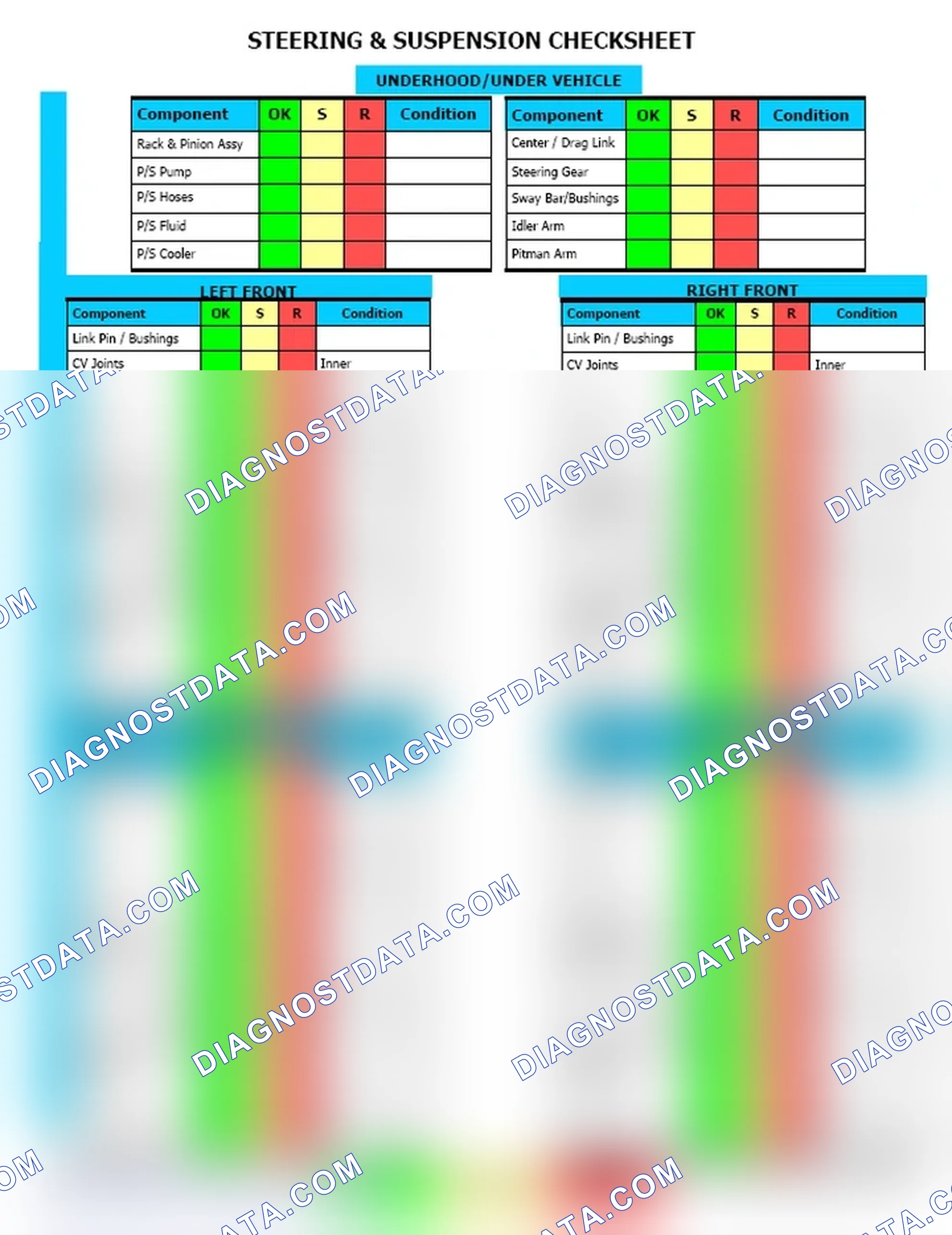 Scheme 12: Steering & Suspension Checksheet (2 Of 2)