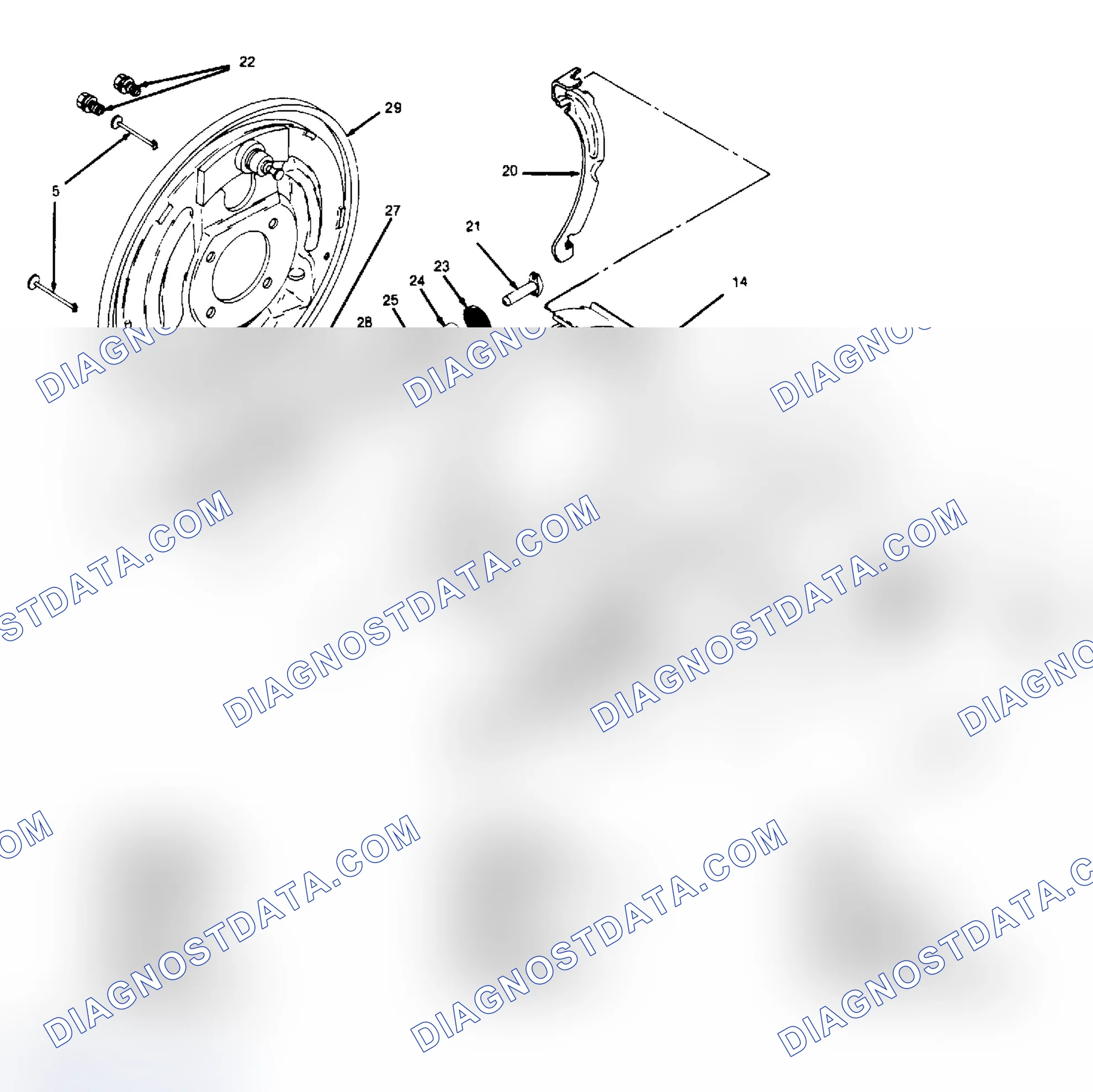 Scheme 15: Exploded View of Rear Drum Brake Assembly