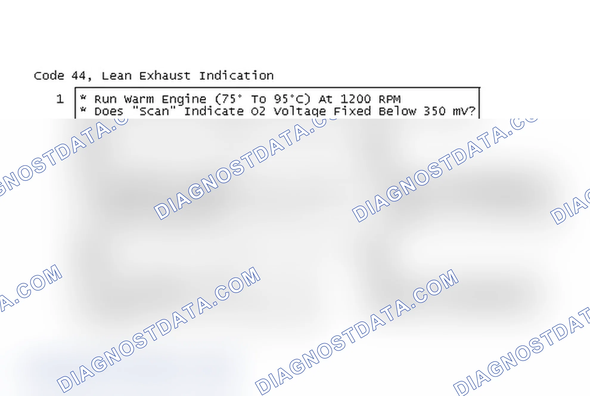 Scheme 99: Code 44, Lean Exhaust Indication