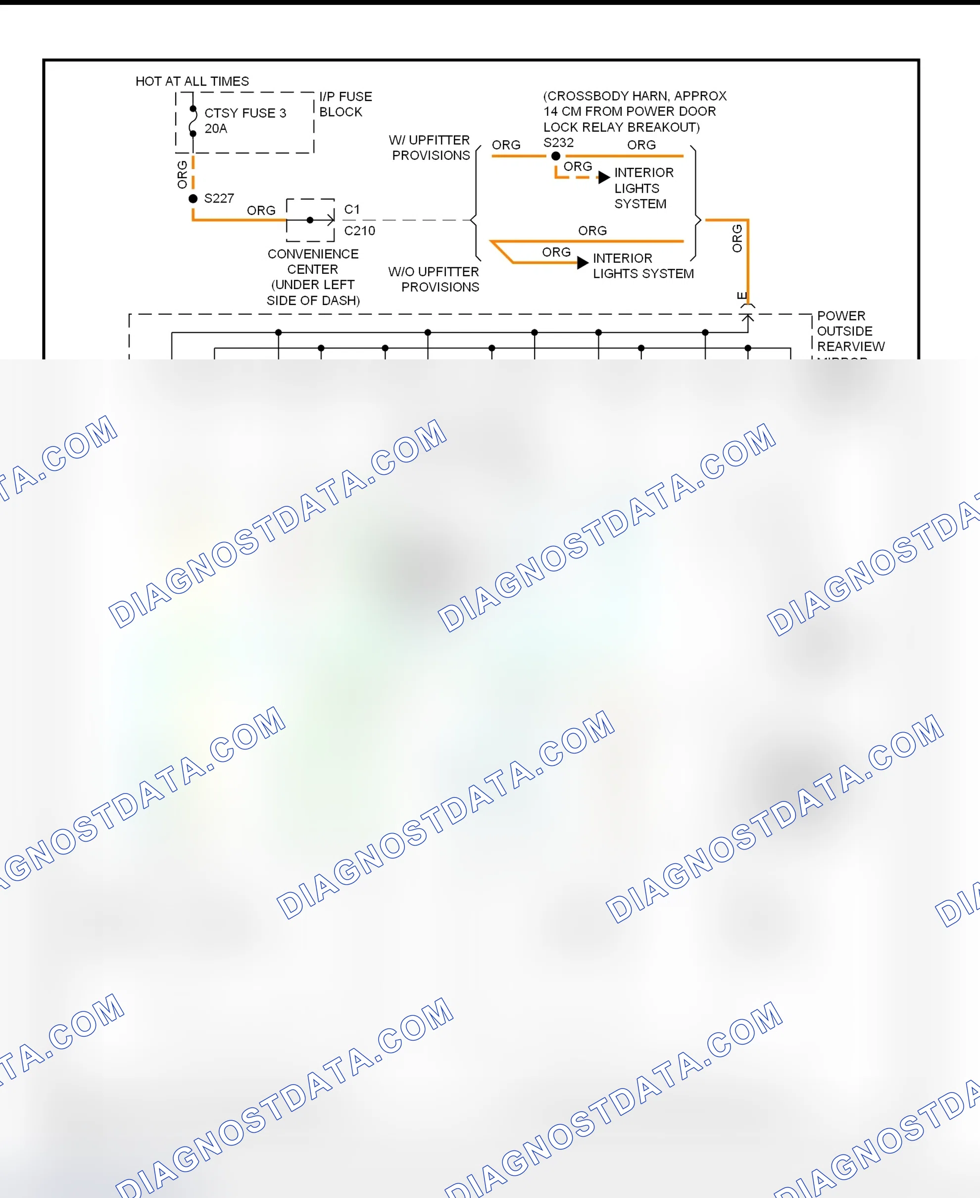 Fig. 10: Power Mirror System Wiring Diagram (Express & Savana)