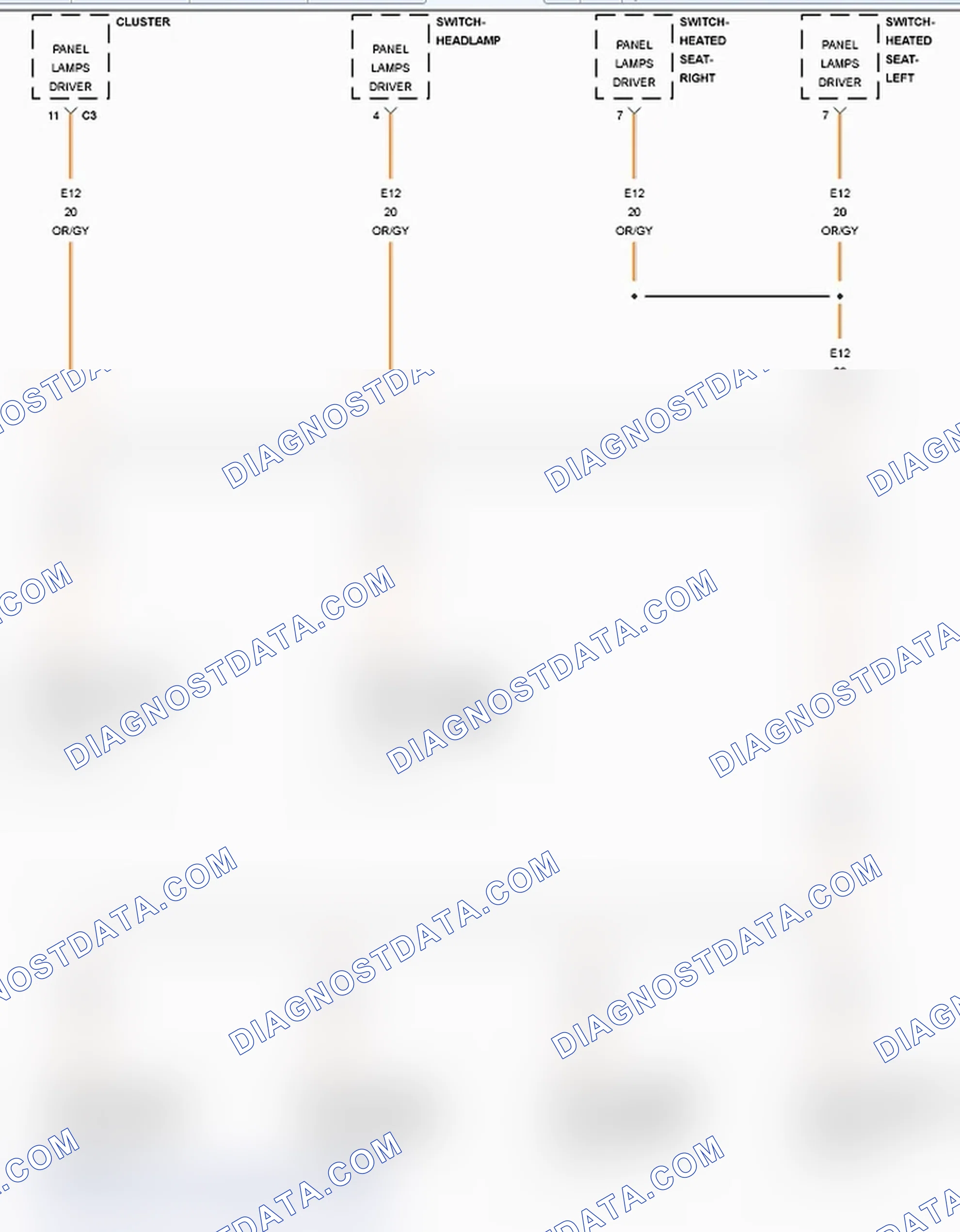 Scheme 199: B1613-PANEL ILLUMINATION CONTROL CIRCUIT LOW