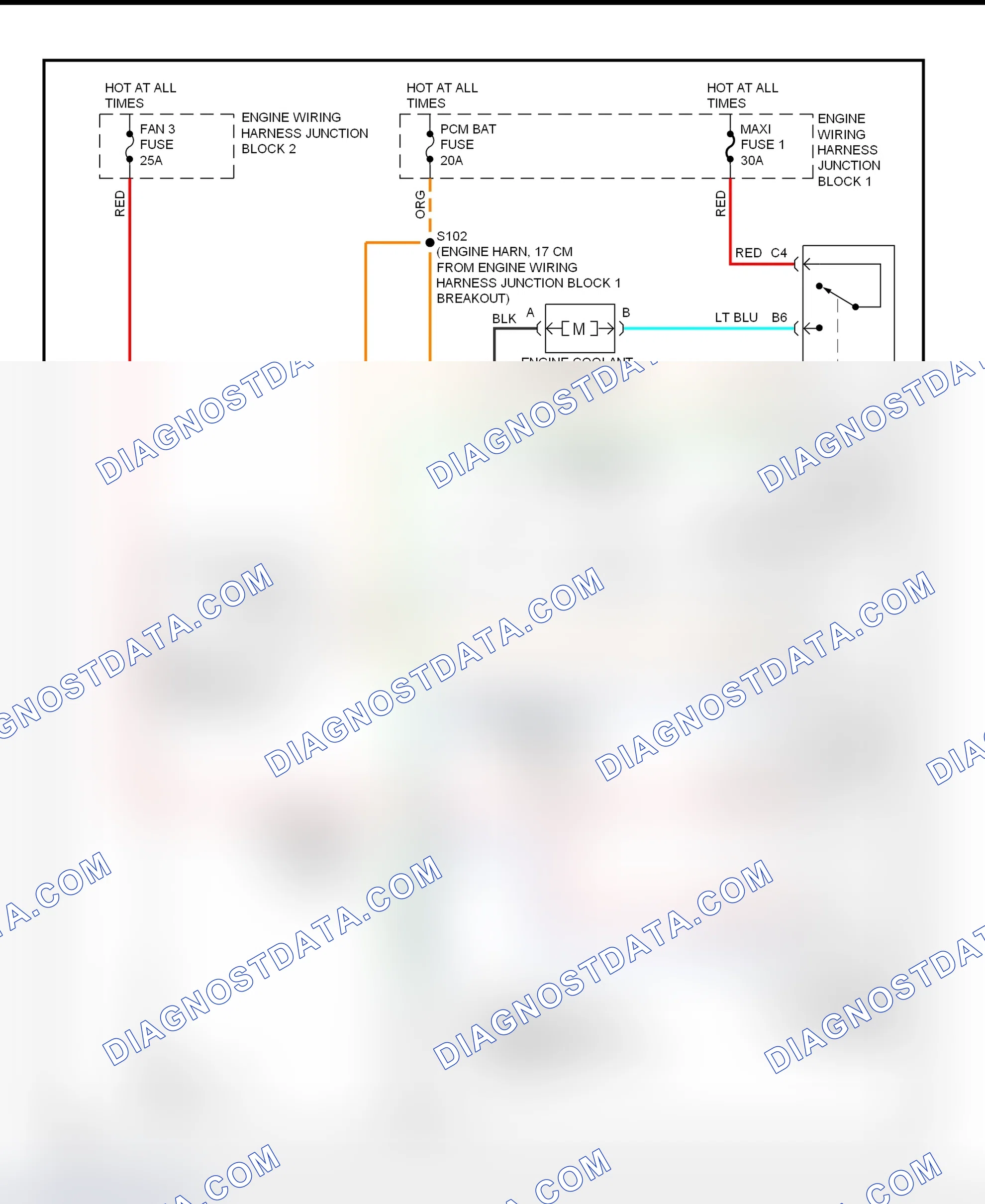 Scheme 13: Electric Cooling Fans Wiring Diagram (Lumina)
