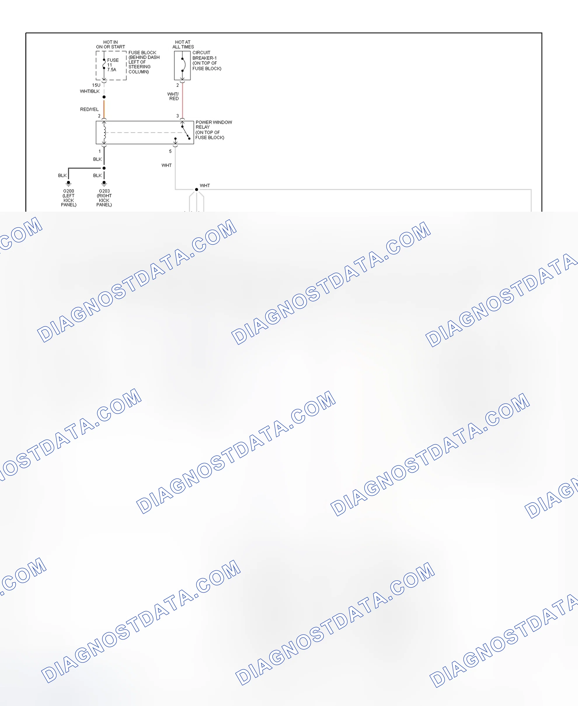 Scheme 3: Power Window System Wiring Diagram (Pathfinder)