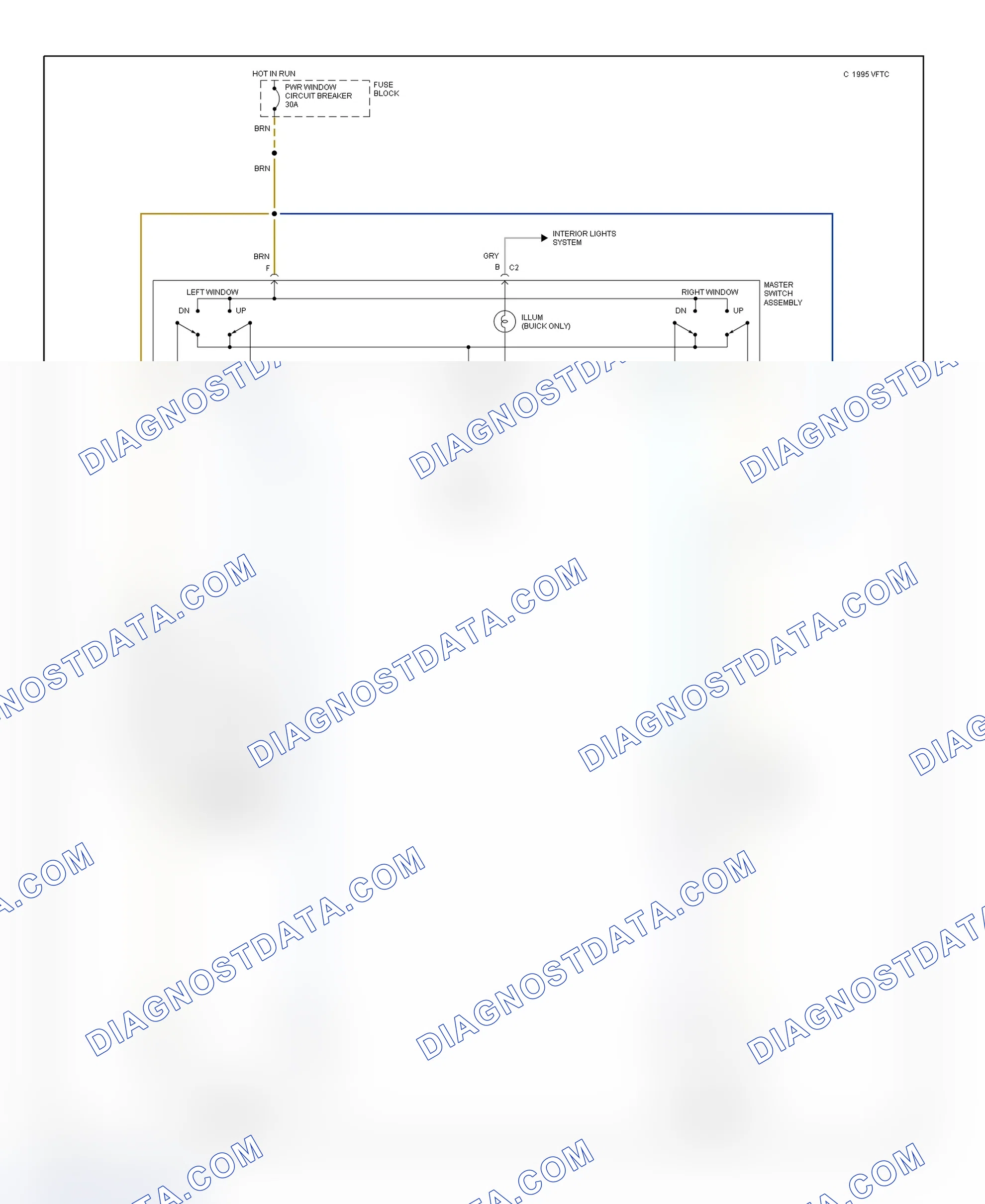 Scheme 1: Power Window System Schematic (Achieva & Skylark: 2-Door)