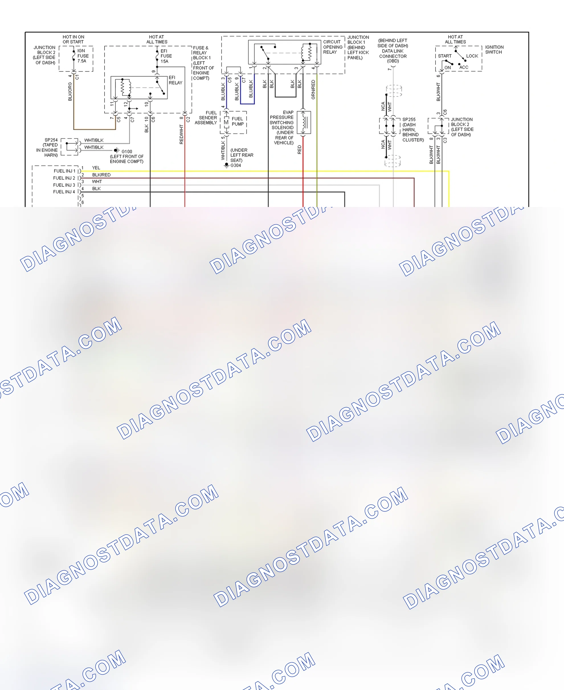 Scheme 145: PCM Wiring Diagram (Prizm - 1.8L With 4-Speed A/T - 1 Of 3)