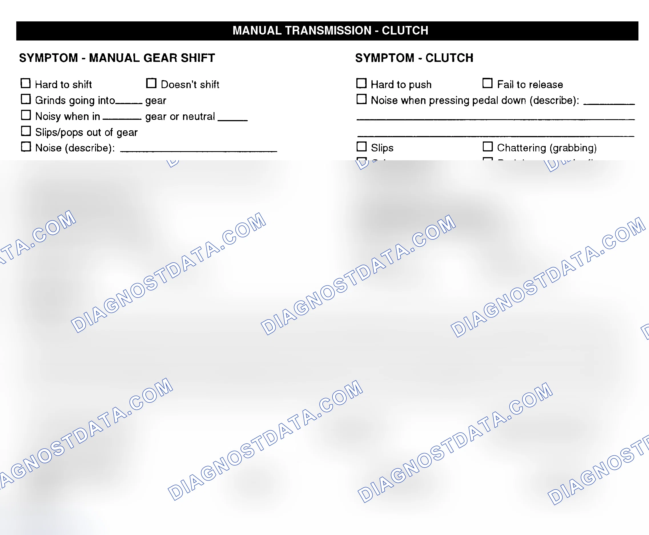 Scheme 10: Manual Transmission & Clutch