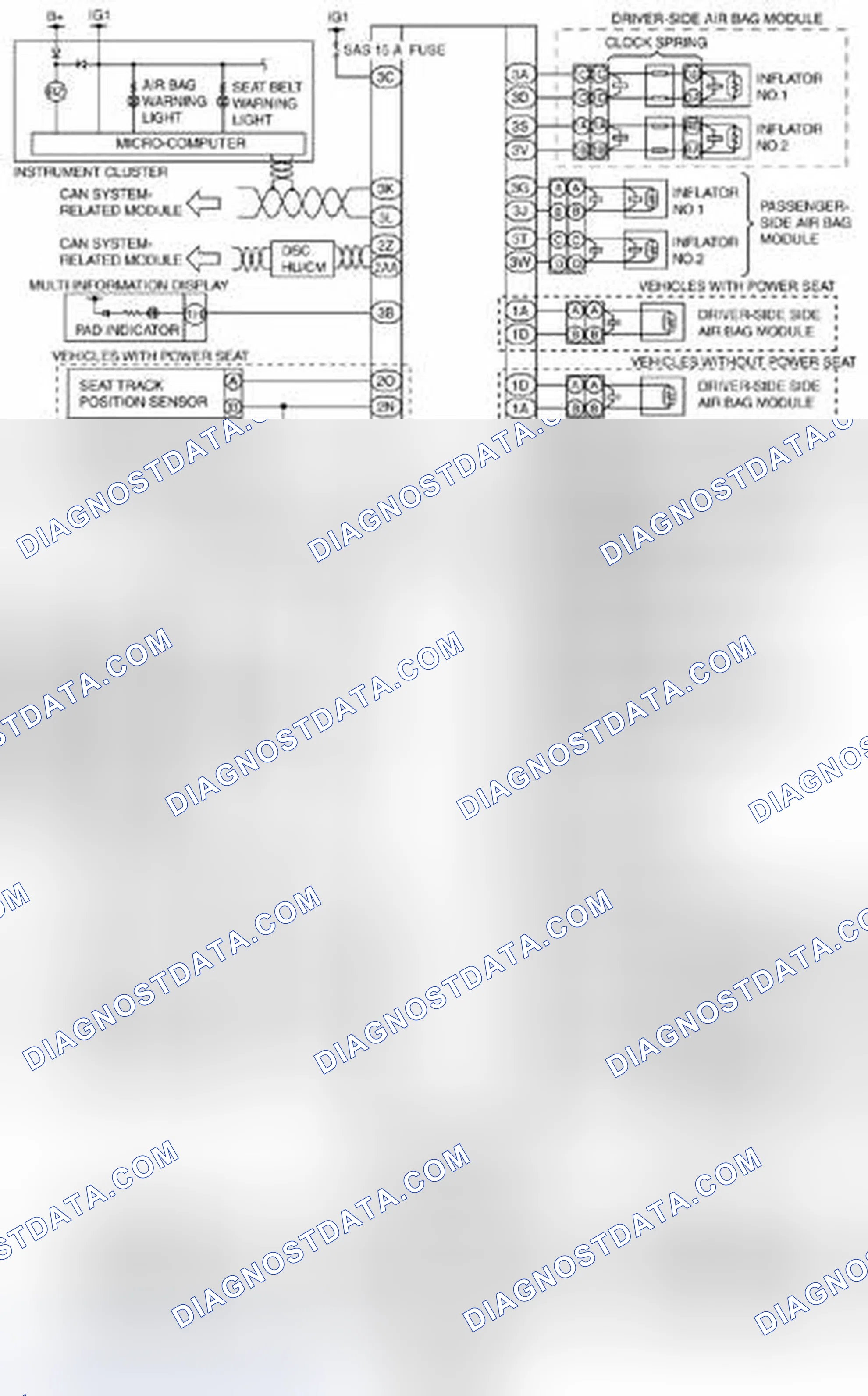 Scheme 237: Air Bag System Wiring Diagram [Two-Step Deployment Control System] - Vehicles Without DSC