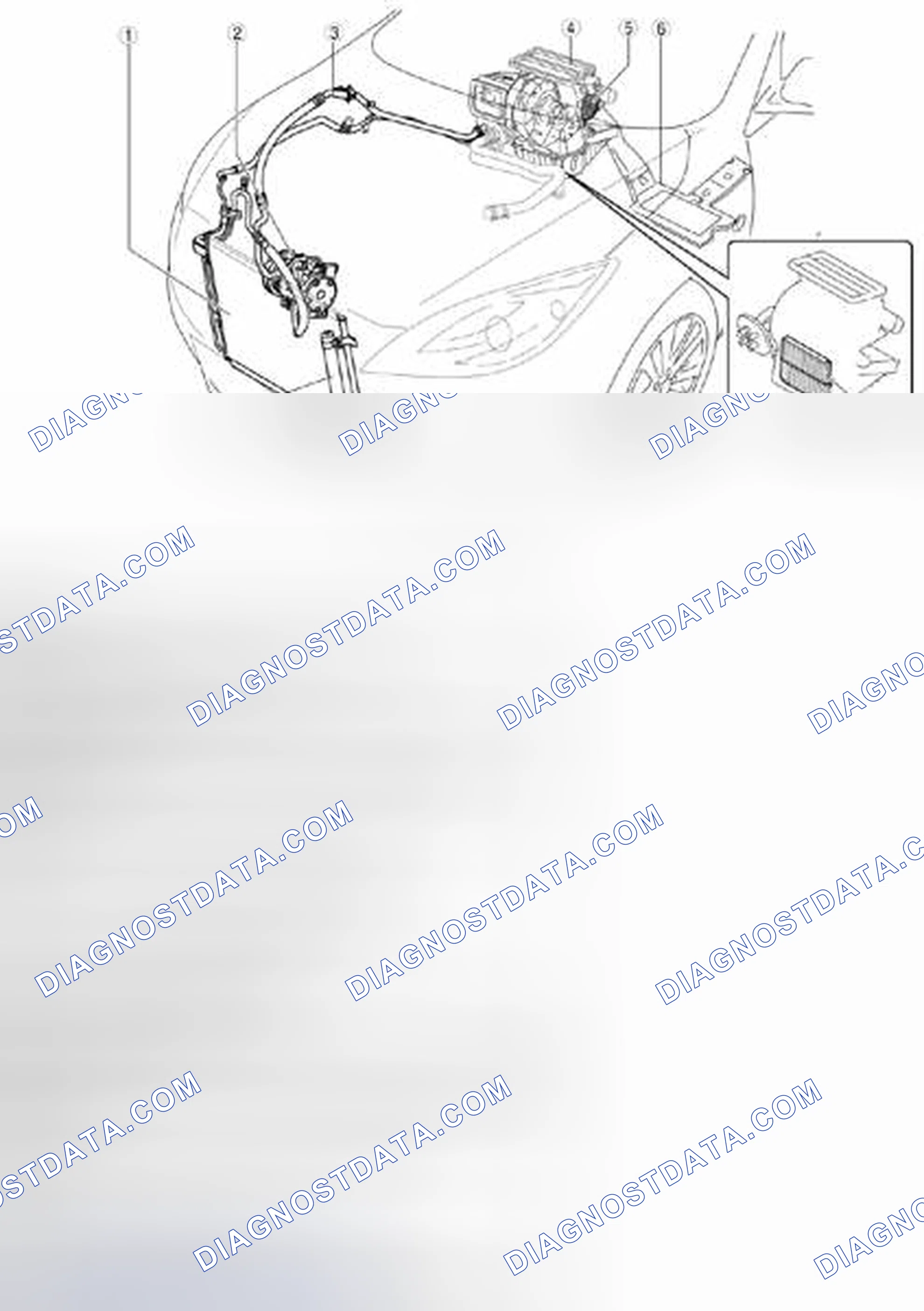 Scheme 3: Identifying HVAC Basic System Components Location - MZR 2.3 DISI Turbo