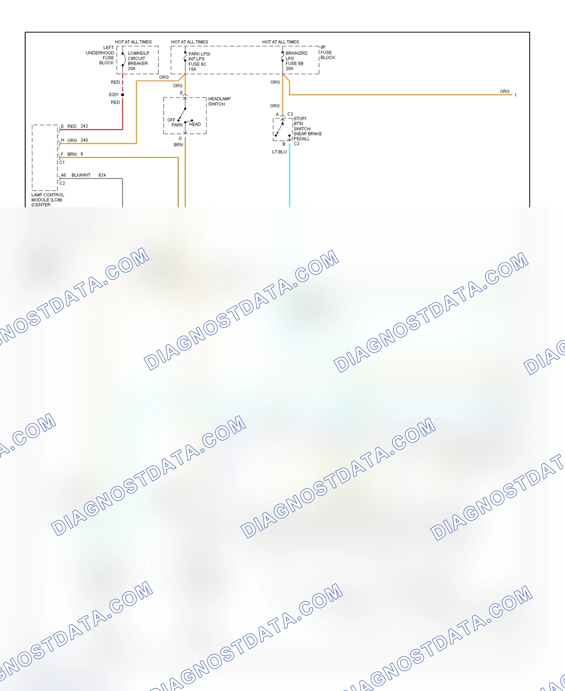 Scheme 7: Exterior Lights Wiring Diagram (Bonneville - Without Lamp Monitor - 1 Of 2)
