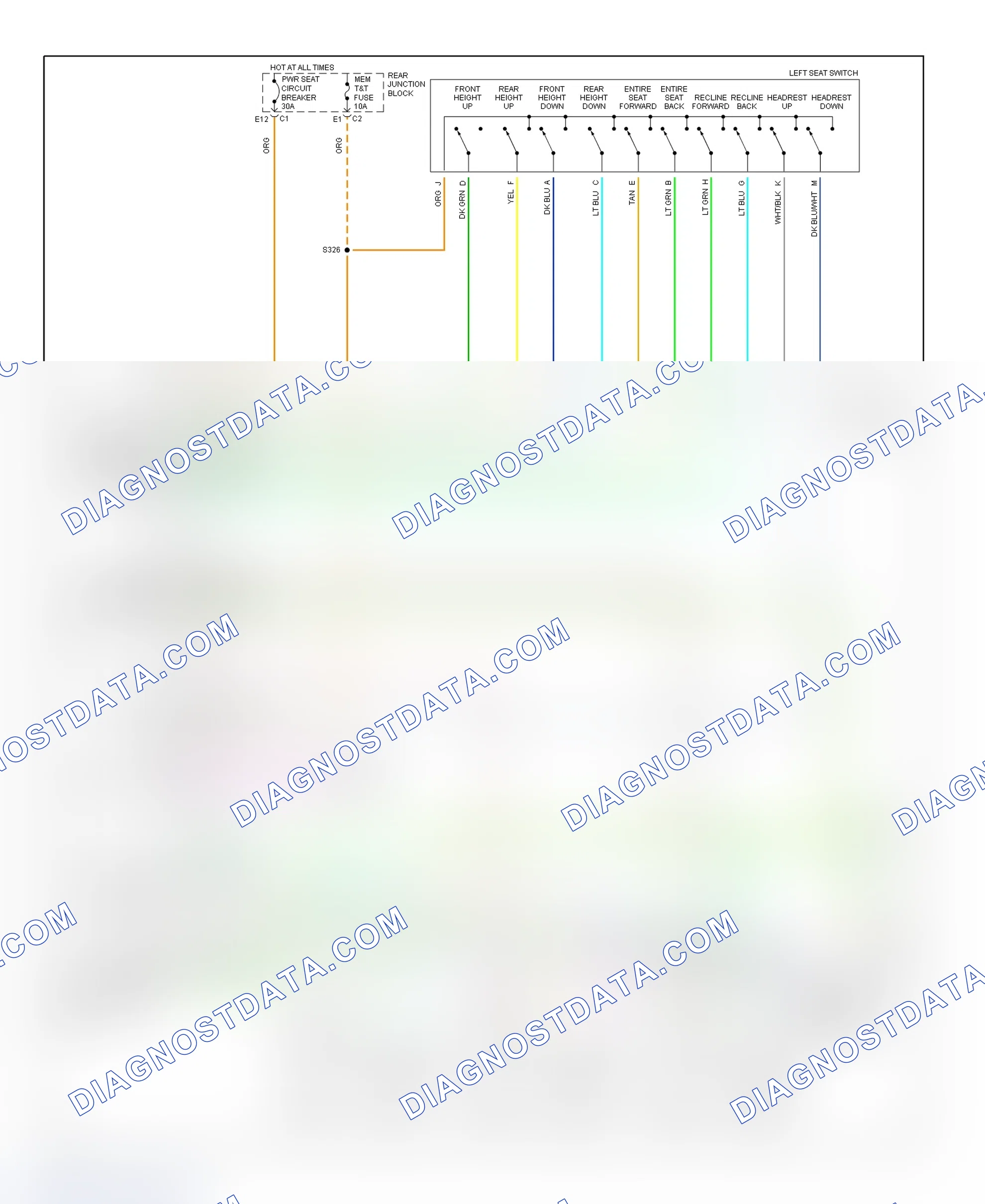 Scheme 18: Memory System Wiring Diagram (Seville W/O Power Lumbar Seat 1 Of 2)