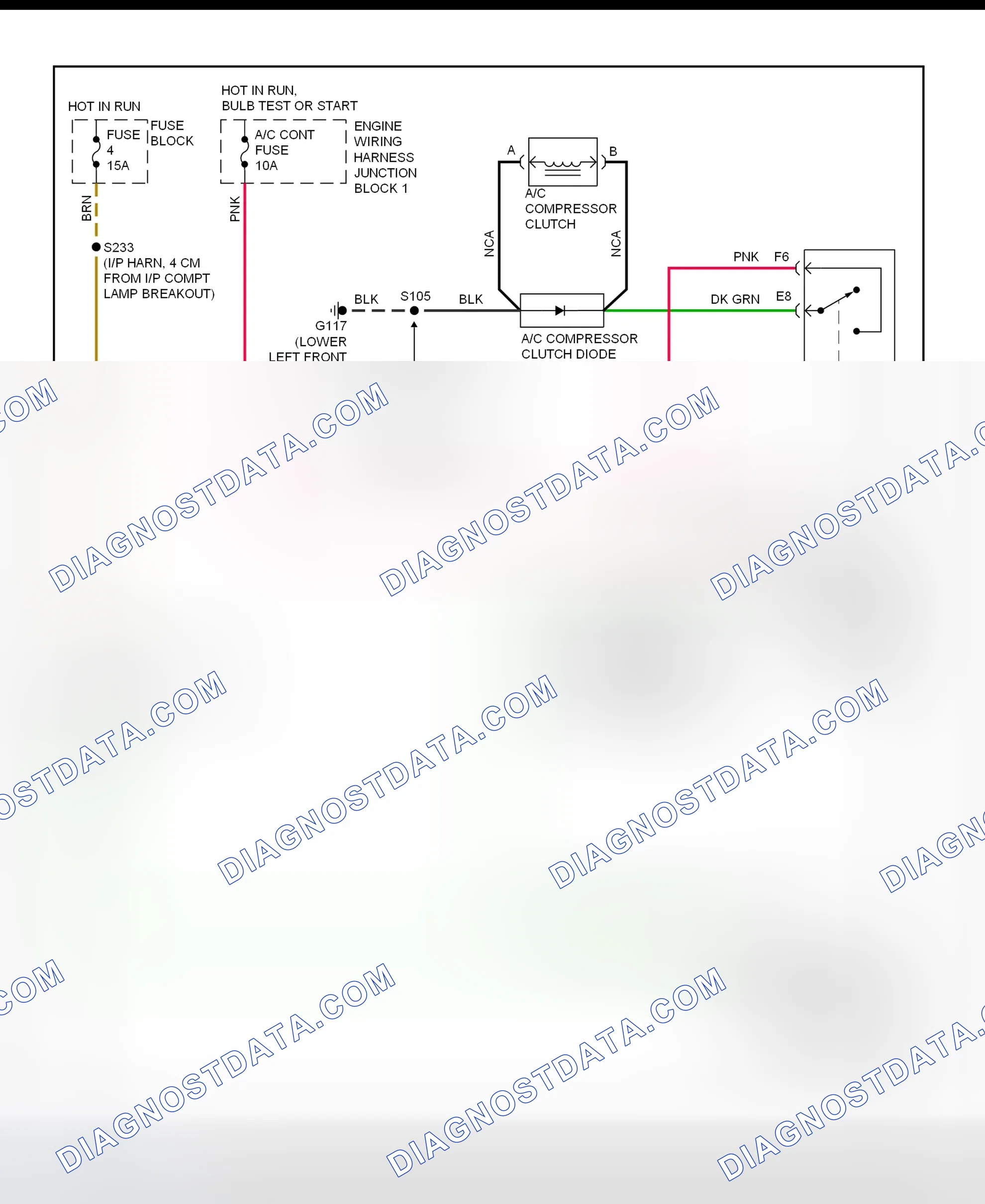 Scheme 20: A/C Compressor Clutch Control Circuit Wiring Diagram (Lumina & Monte Carlo)
