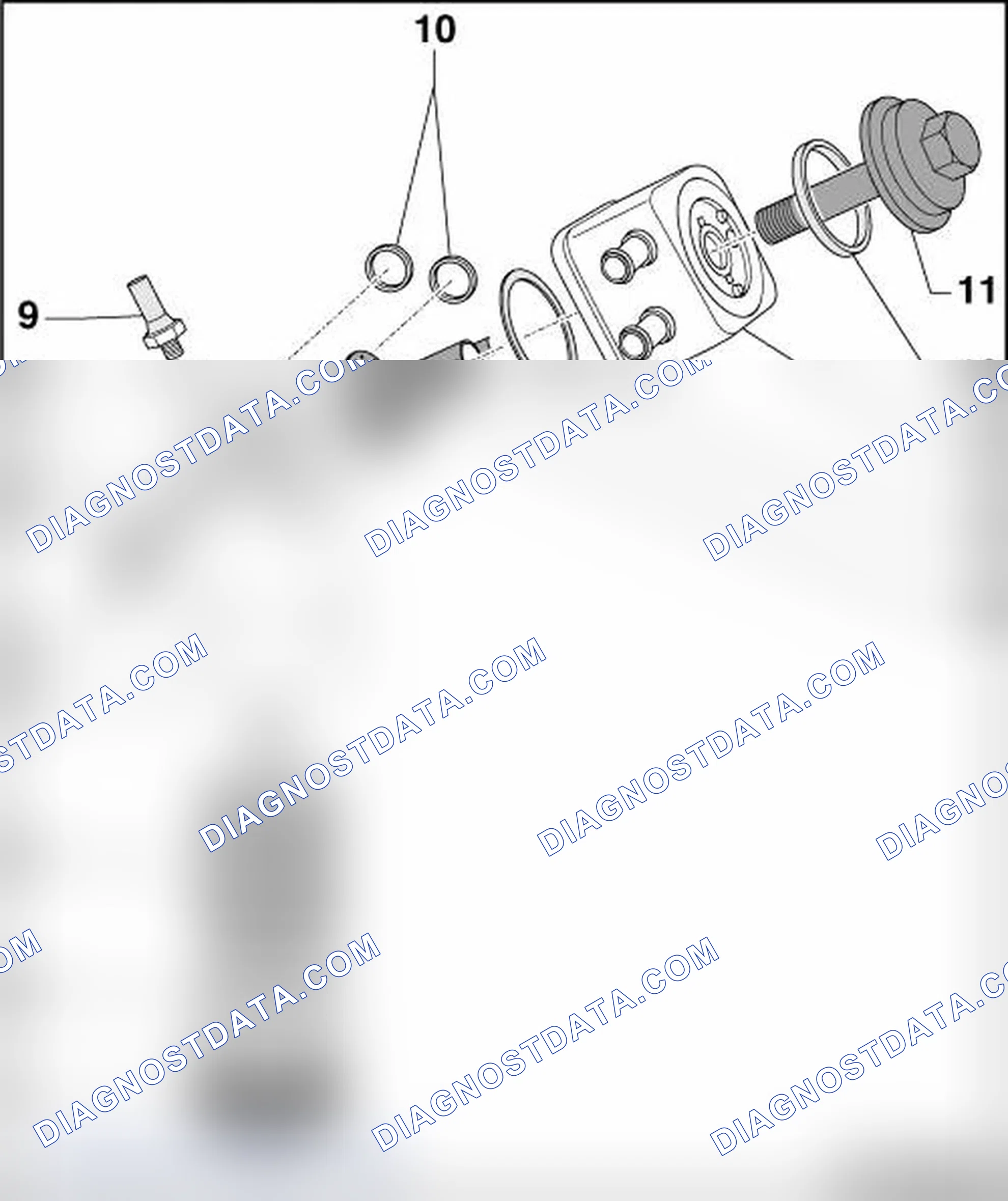 Scheme 9: OIL COOLER AND OIL FILTER HOUSING ASSEMBLY OVERVIEW