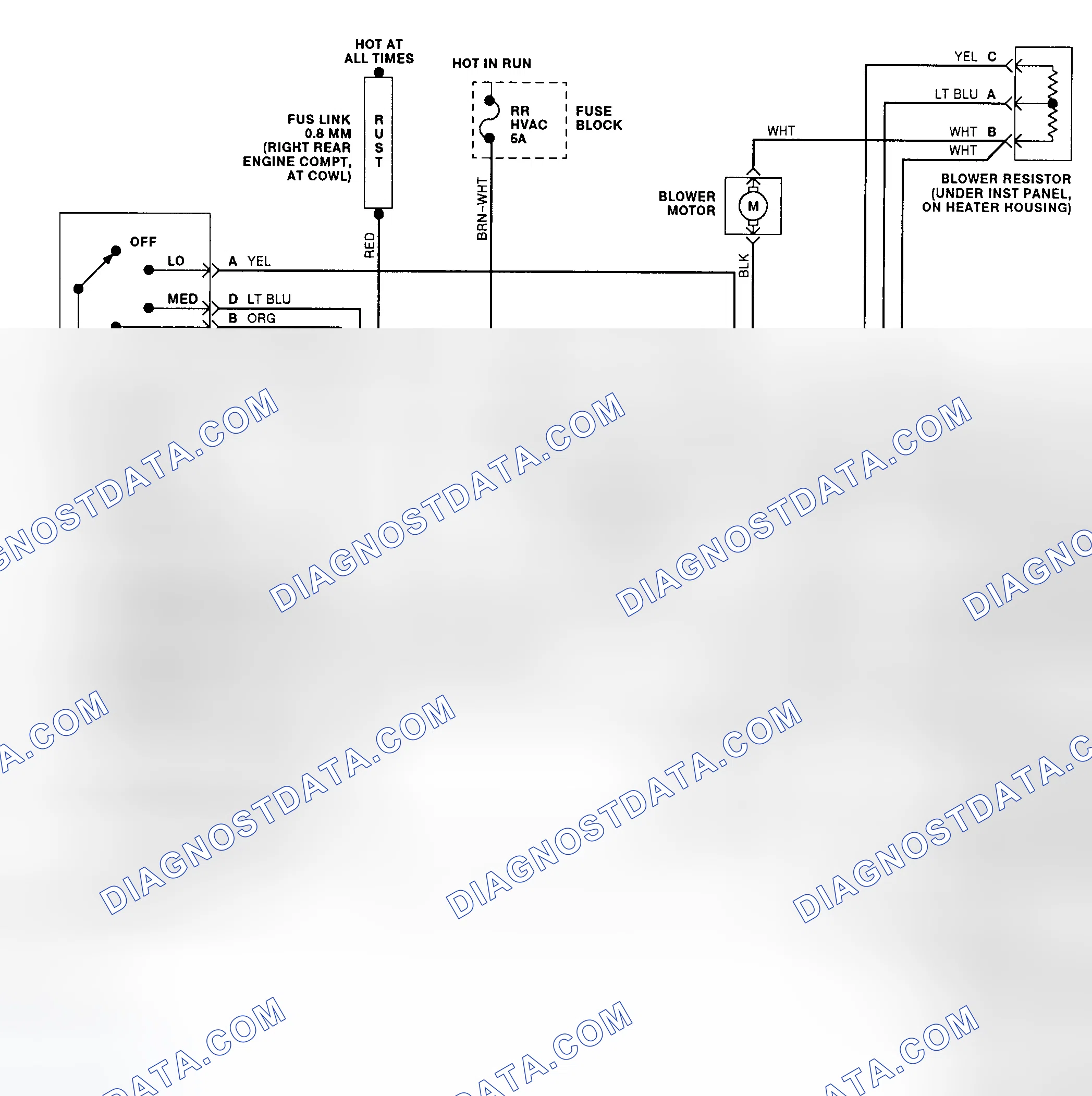 Fig. 6: Rear Heater System Wiring Diagram