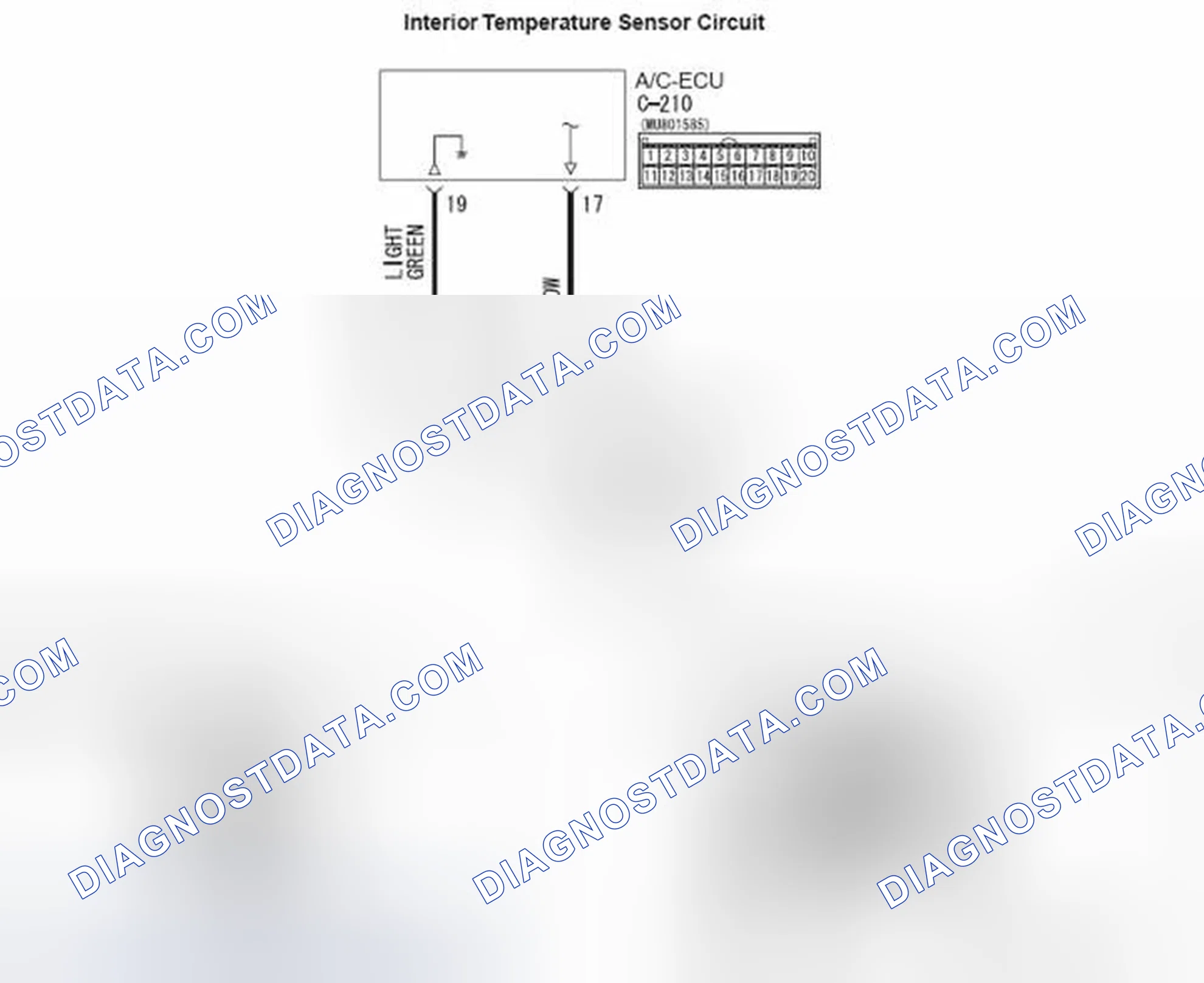 Scheme 2: Code No. B10C0: Interior temperature sensor system (short circuit); Code No. B10C1: Interior tempera