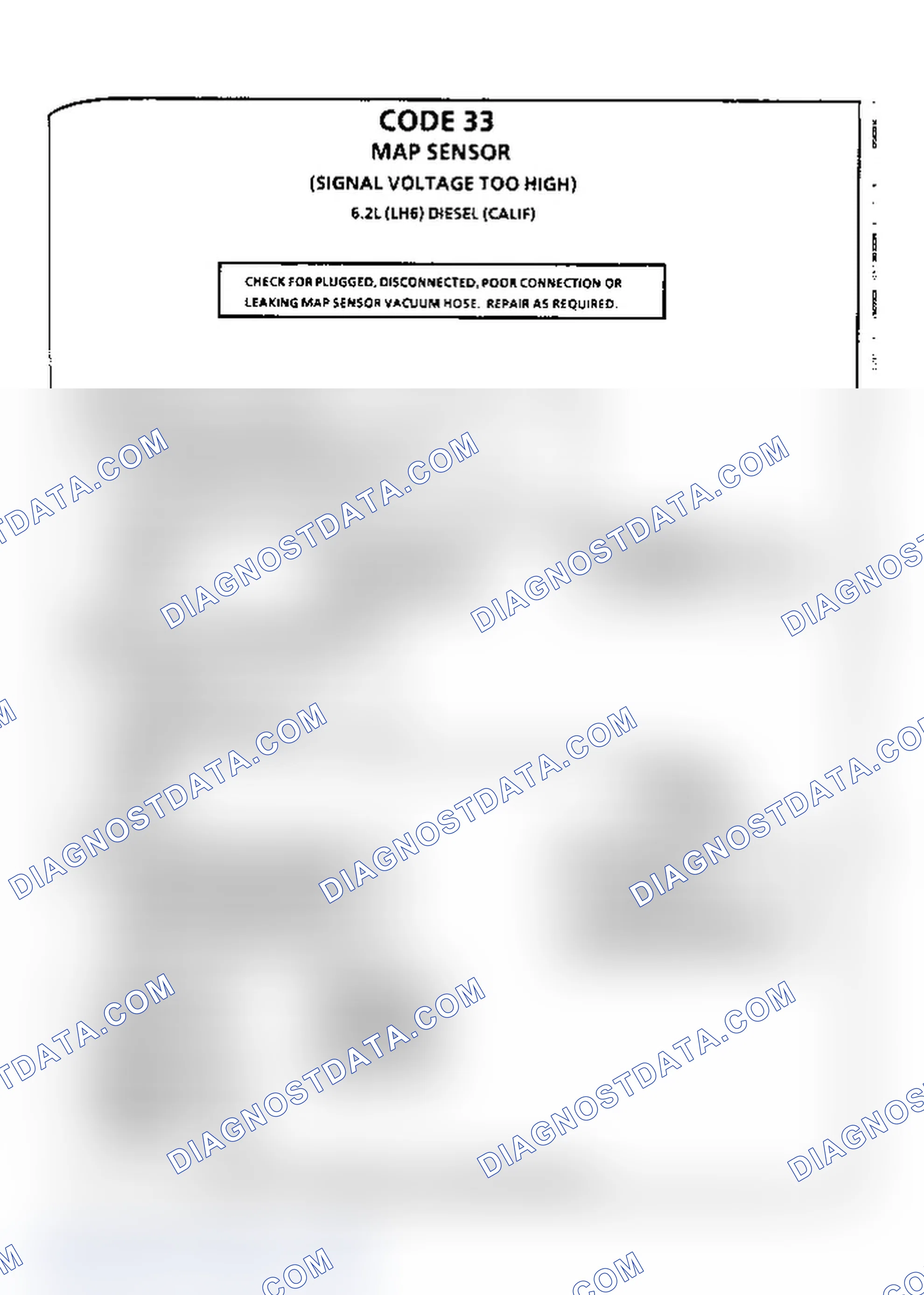 Scheme 263: Flow Chart, Code 33, MAP Sensor Voltage Too High