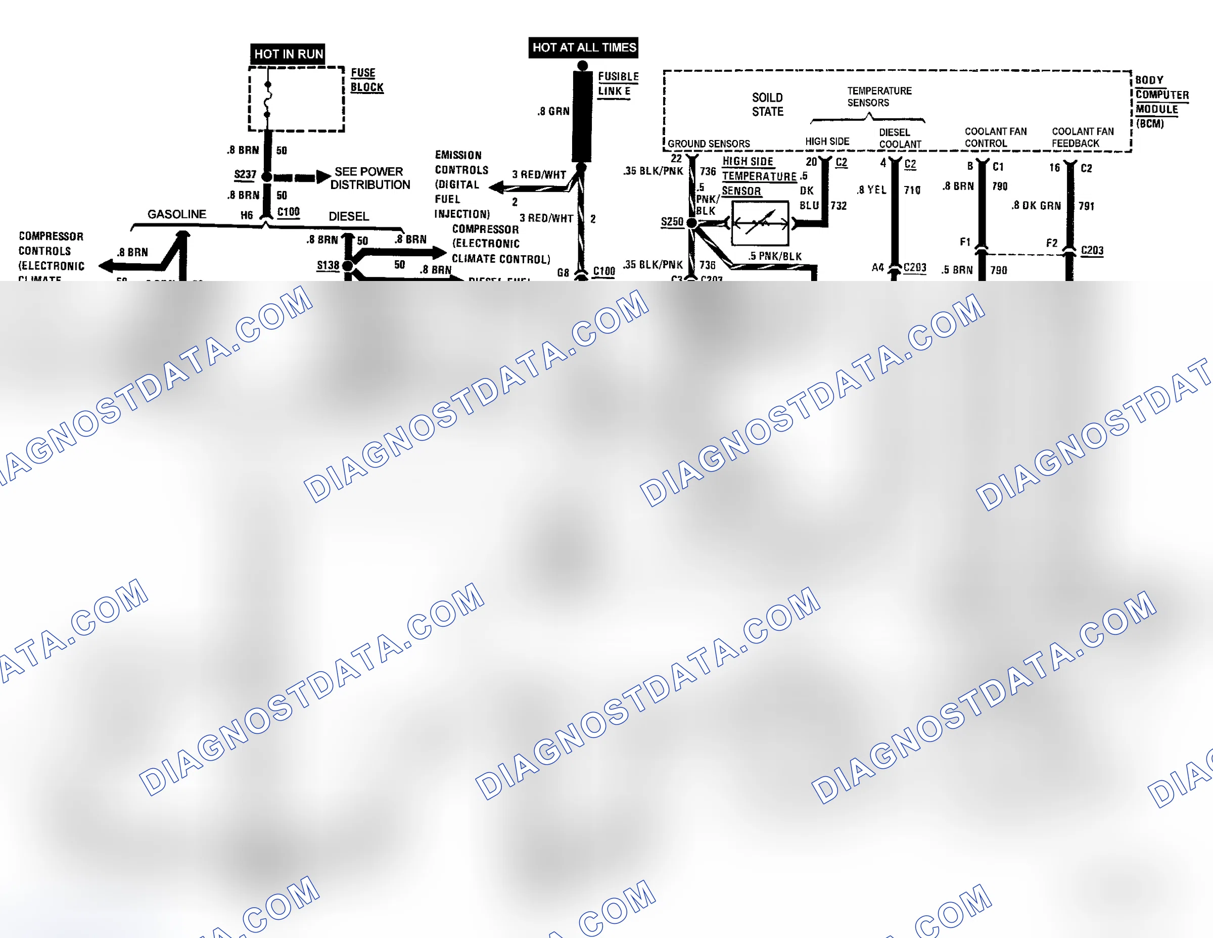 Scheme 4: Coolant Fan Wiring Diagram - DeVille & Fleetwood