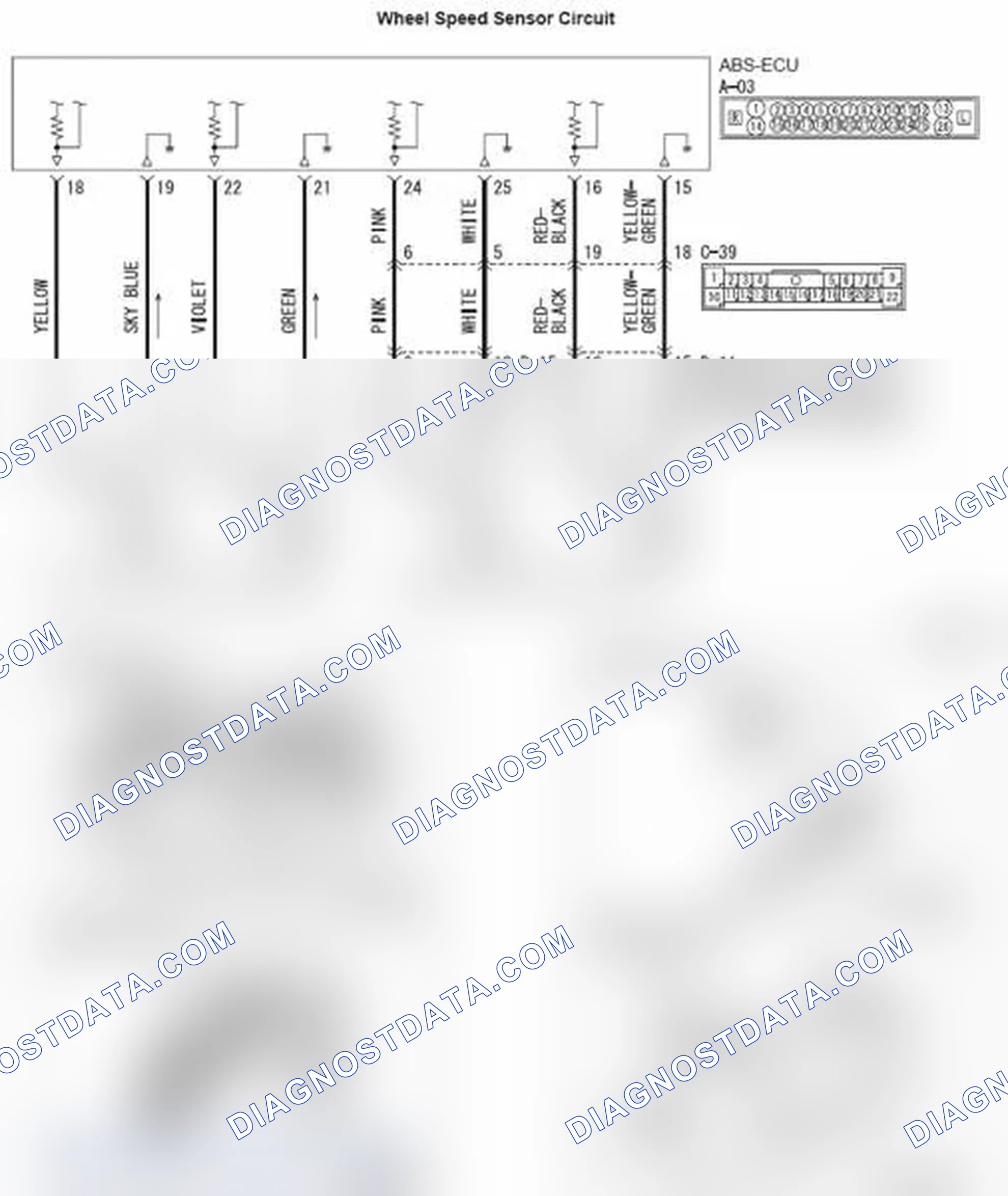 Scheme 91: DTC C1027: Abnormality in RL wheel speed sensor signal