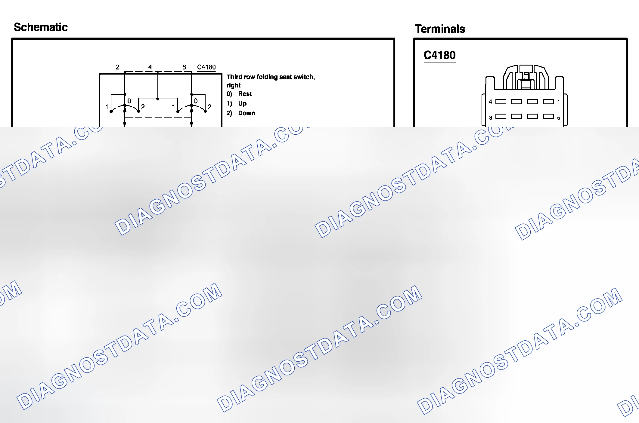 Scheme 39: Third row folding seat switch, right