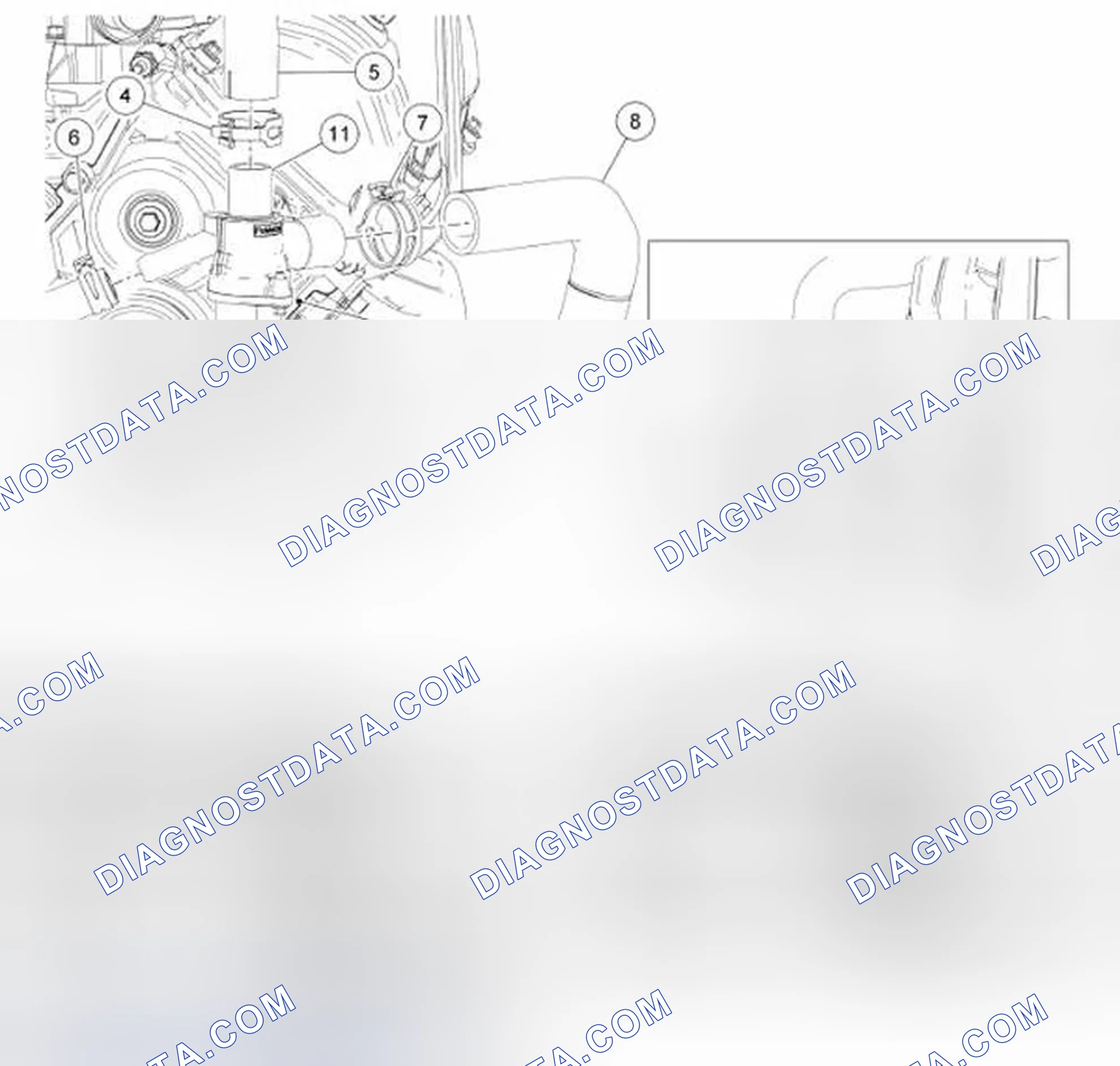 Fig. 3: Identifying Thermostat Housing, Hose Clamp And Coolant Inlet Housing - With Torque Specifications