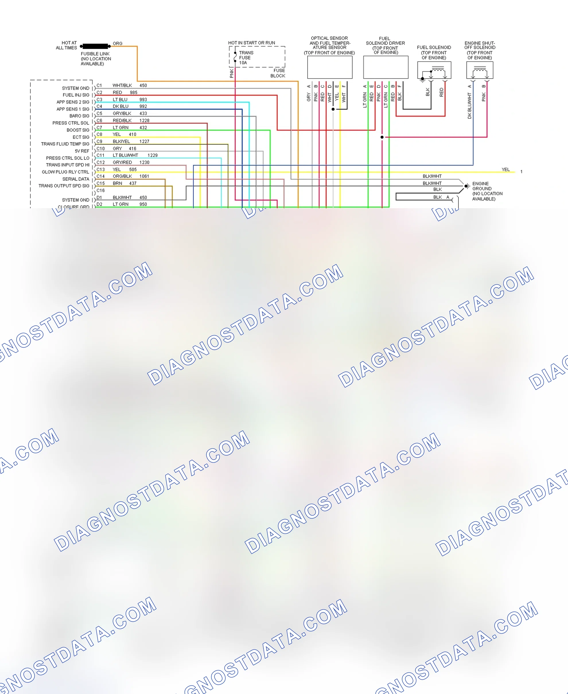 Scheme 420: Wiring Diagram ("P" Series - Commercial - (VIN F) With 4L80-E - 1 Of 2)