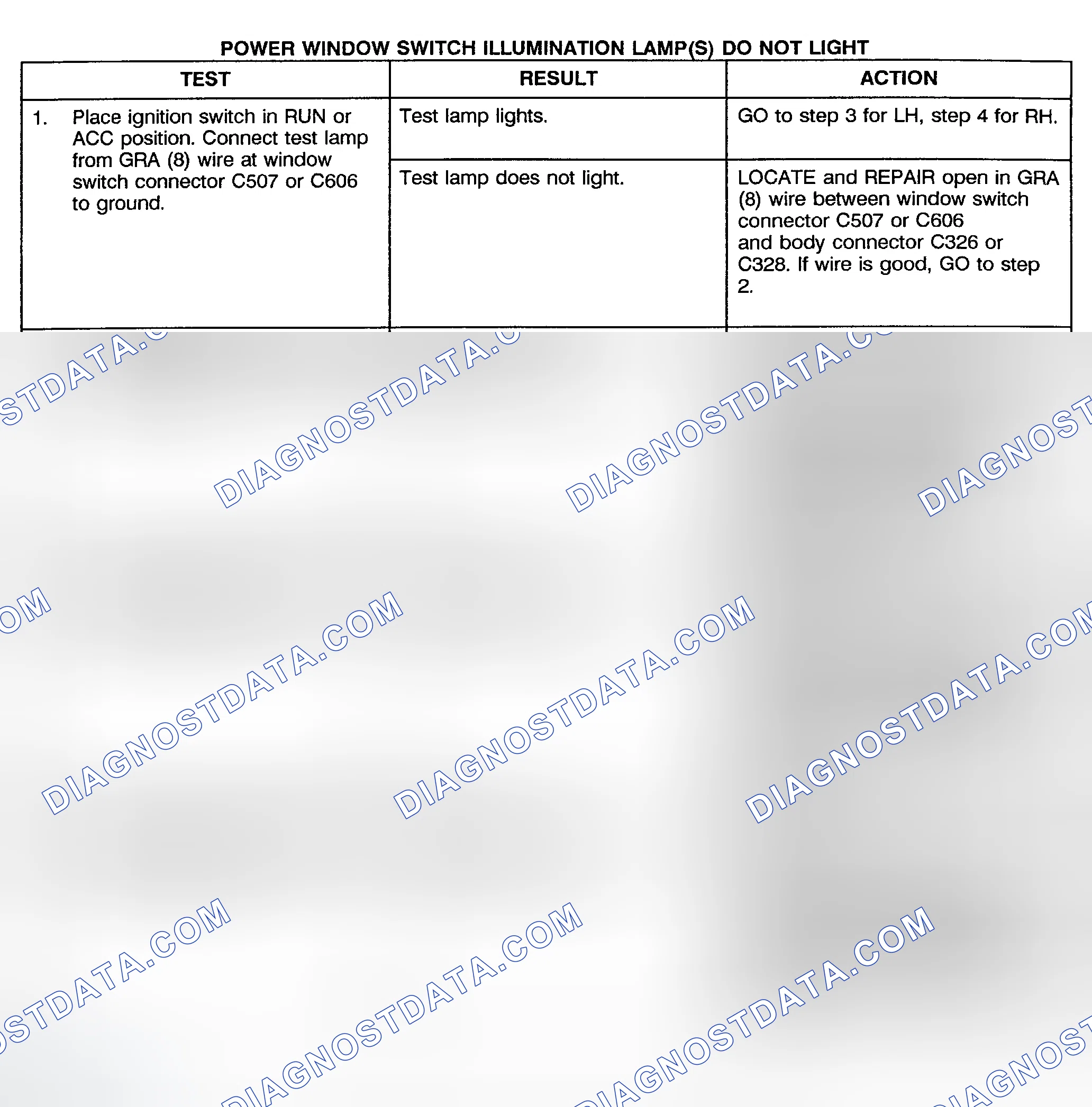 Scheme 7: TEST G: POWER WINDOW SWITCH ILLUMINATION LAMP(S) DO NOT LIGHT (CREW CAB, UTILITY & SUBURBAN)