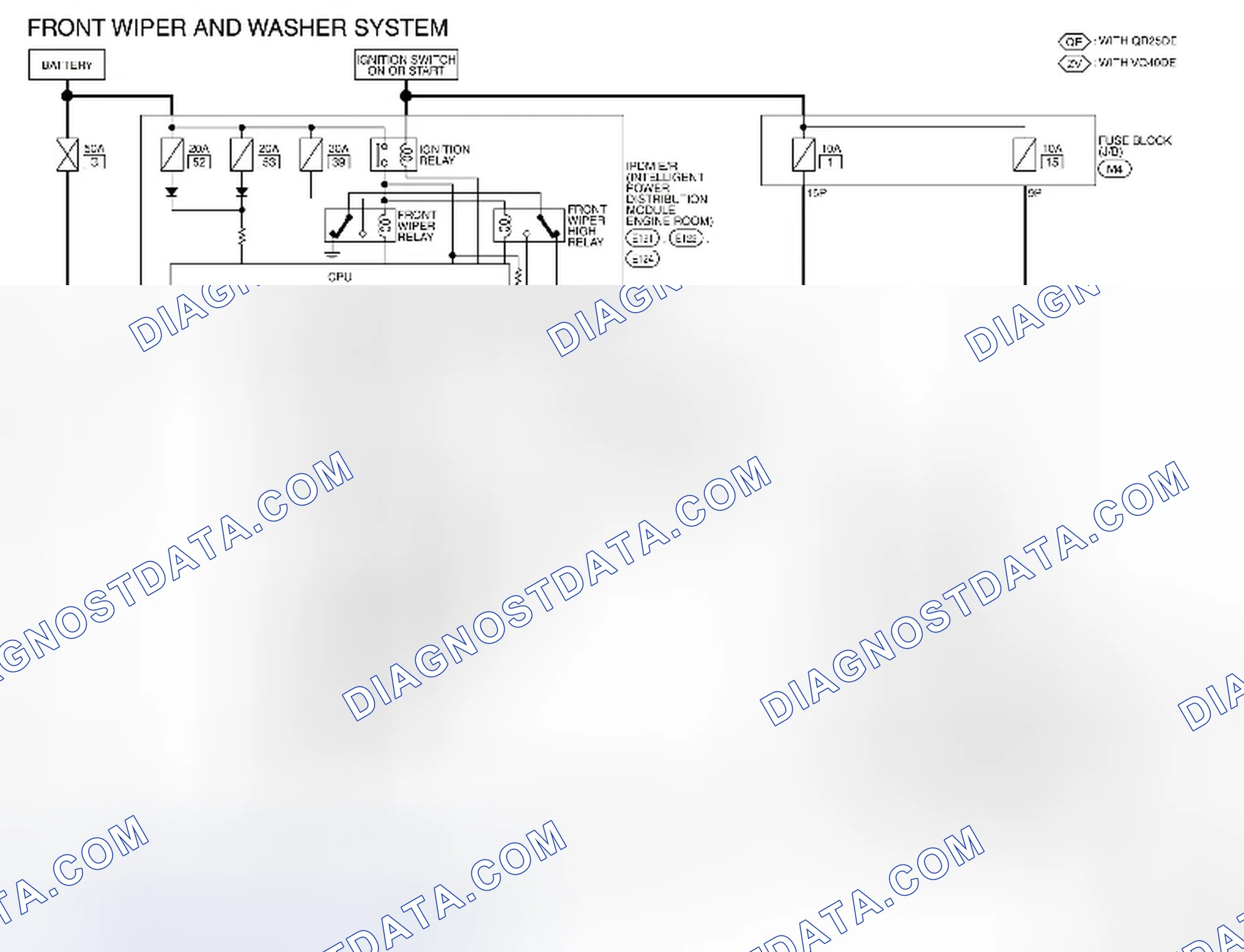 Scheme 387: Front Wiper and Washer System: Wiring Diagram
