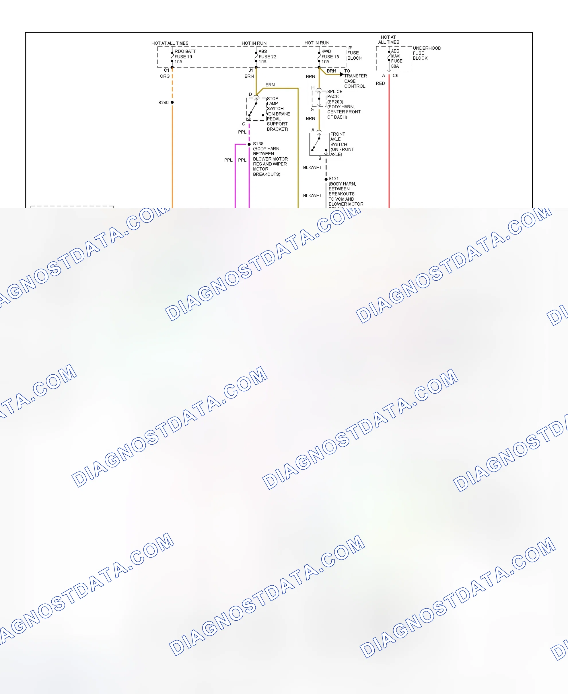 Scheme 10: 4WAL Brake System Wiring Diagram (1999 Blazer, Bravada, Envoy, Jimmy, Pickup & Sonoma)