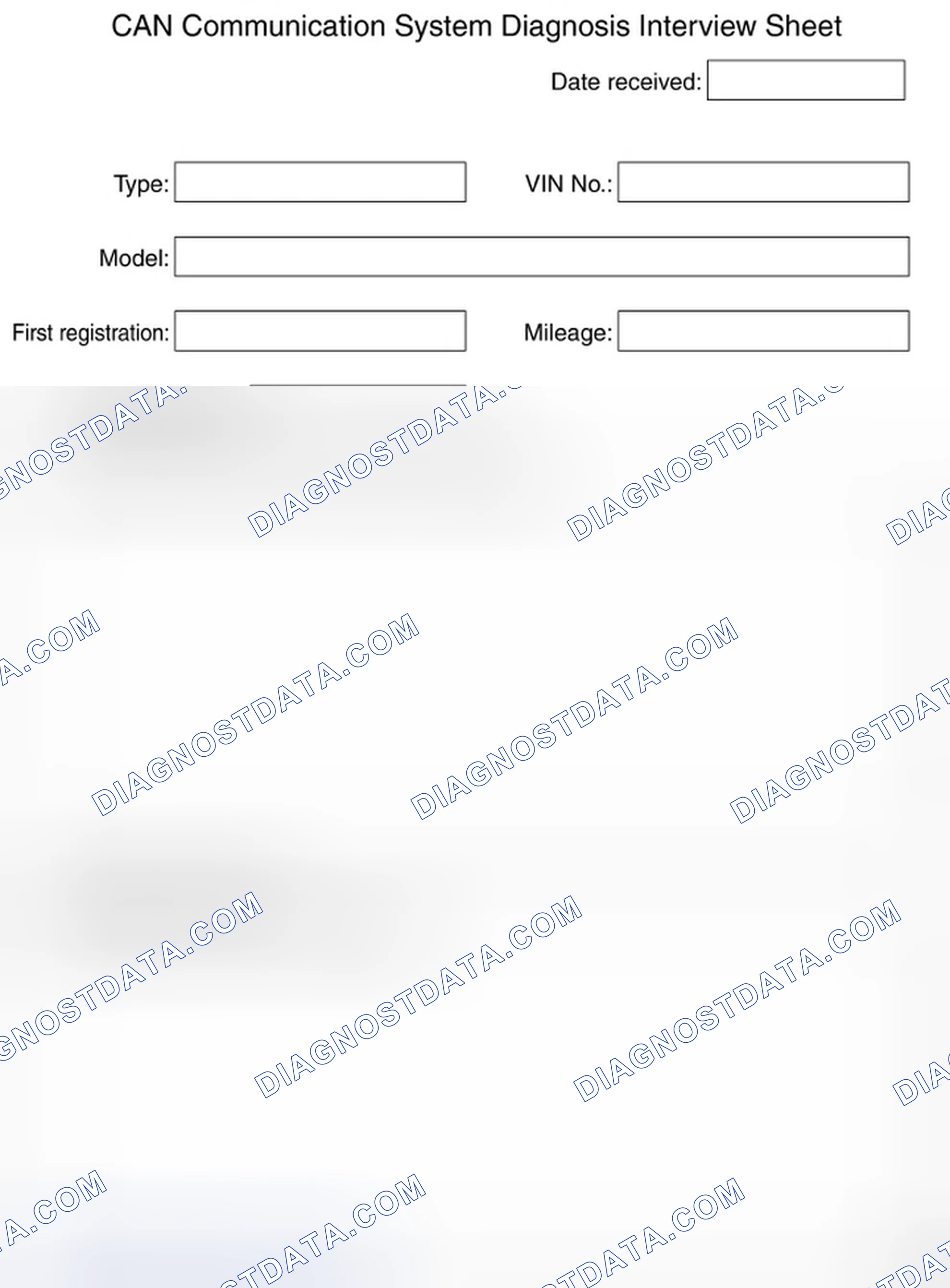 Scheme 97: CAN Communication System Diagnosis Interview Sheet
