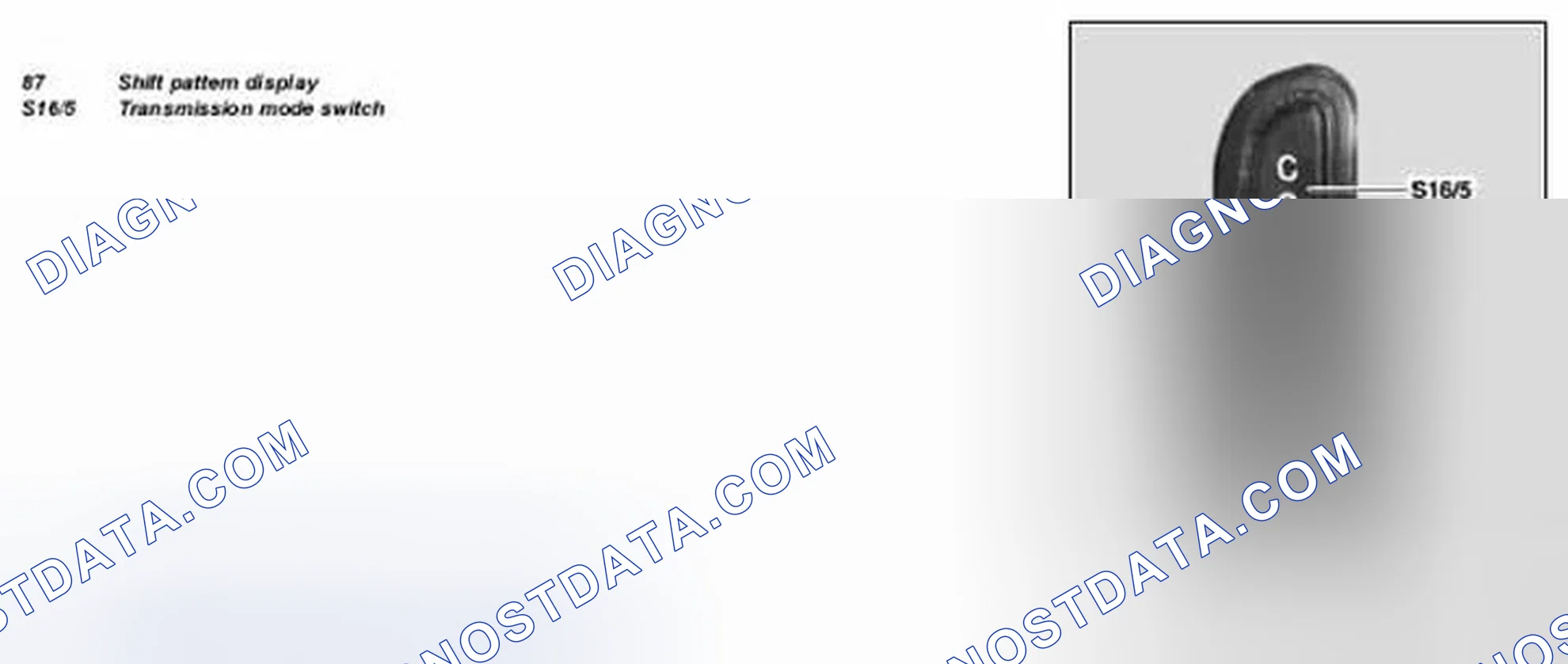 Scheme 460: Identifying Shift Pattern Display And Transmission Mode Switch - Shown On Model 203