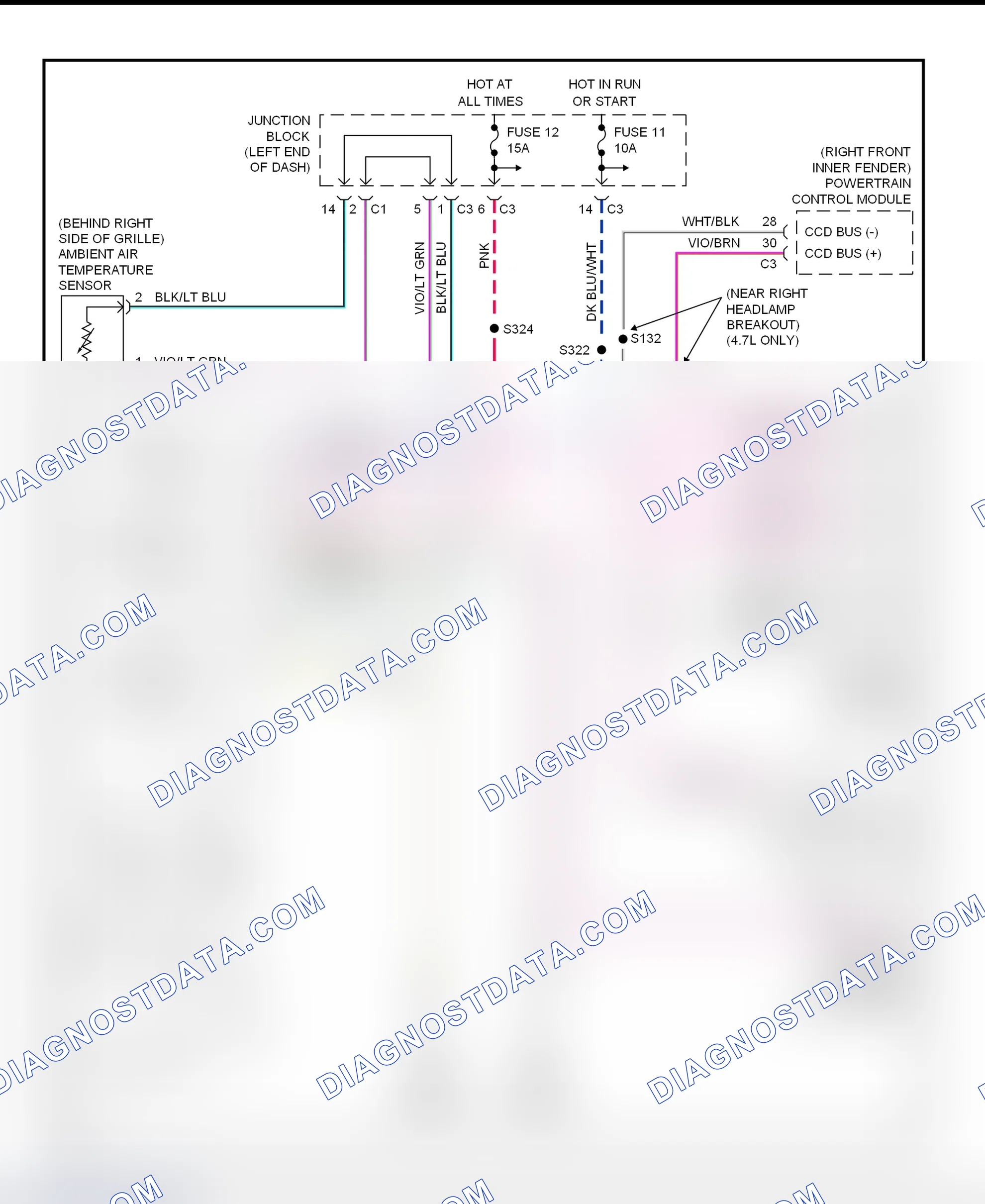 Fig. 4: Overhead Consoles Wiring Diagram (Durango)