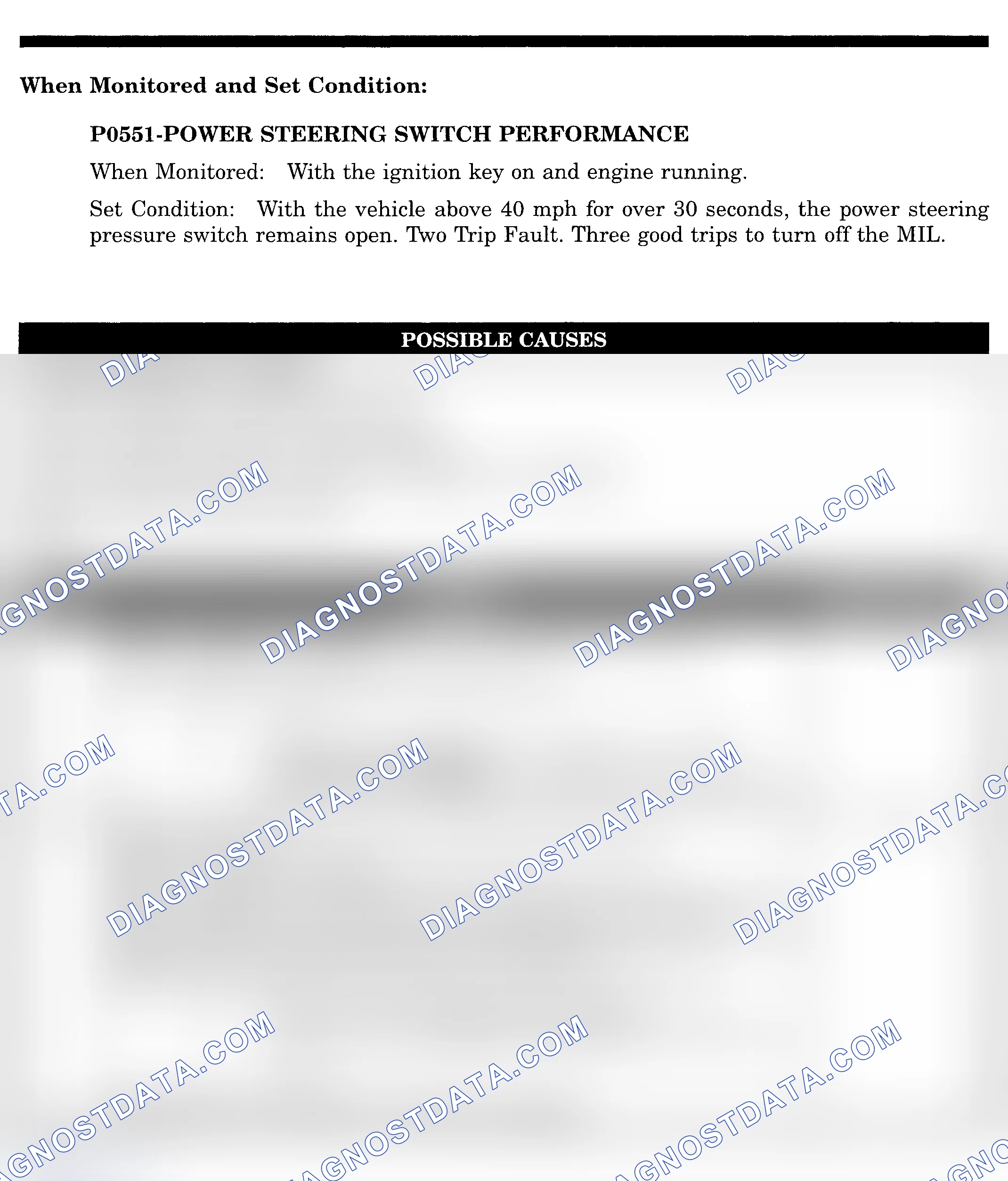 Scheme 582: DTC P0551: POWER STEERING SWITCH PERFORMANCE