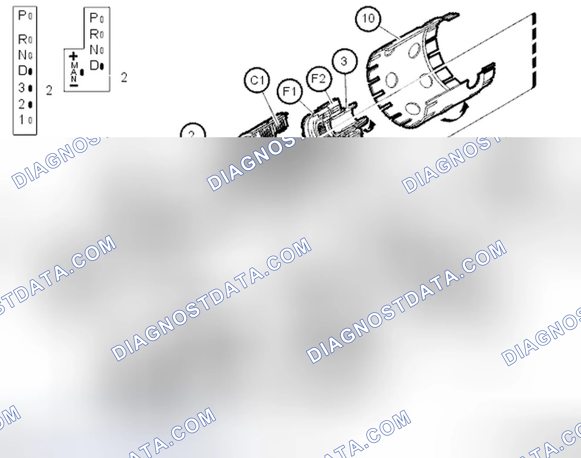 Scheme 1280: Gear shift positions D/2/MAN - 2nd gear