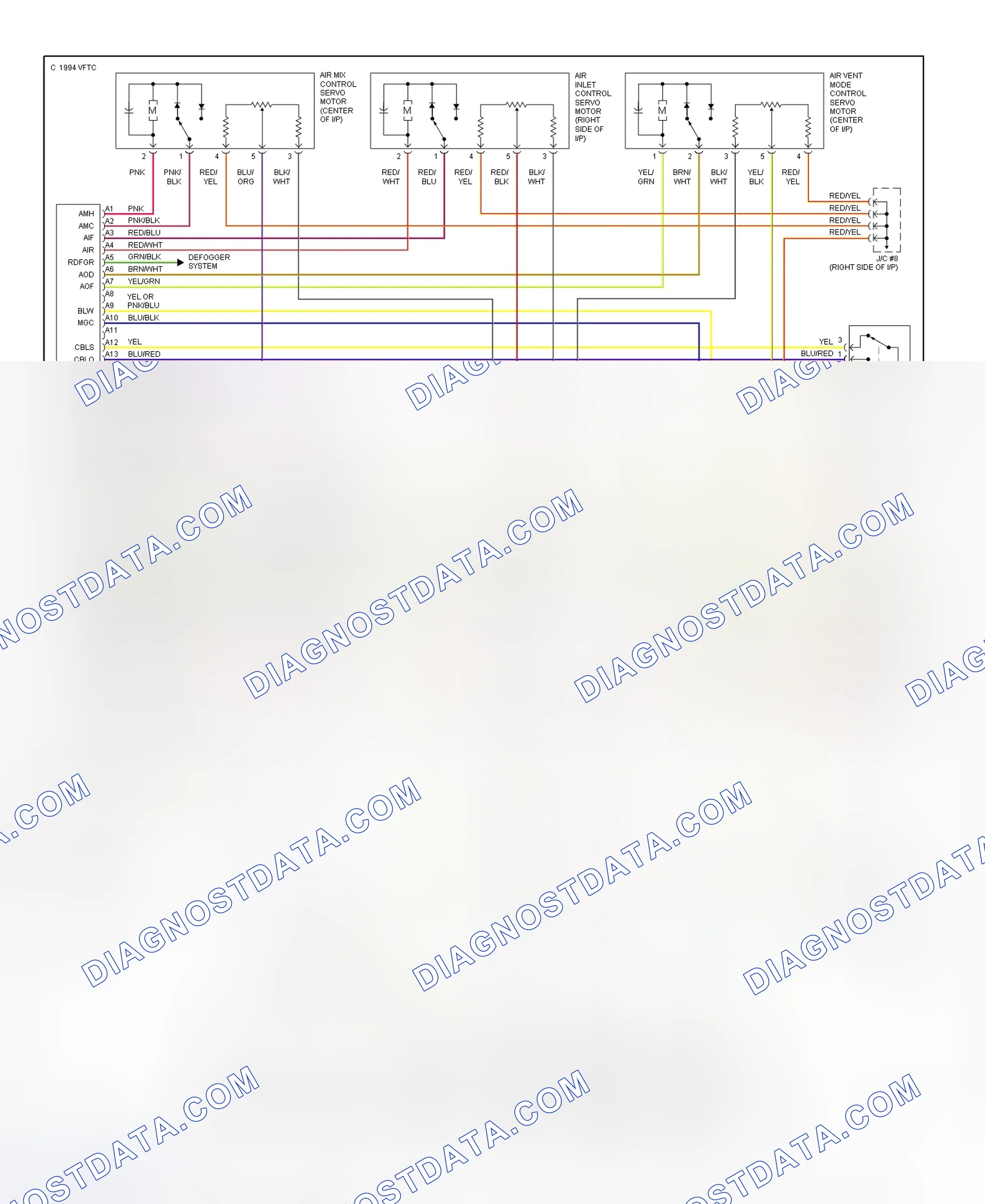 Scheme 1: Automatic A/C-Heater System Wiring Diagram (1 Of 2)