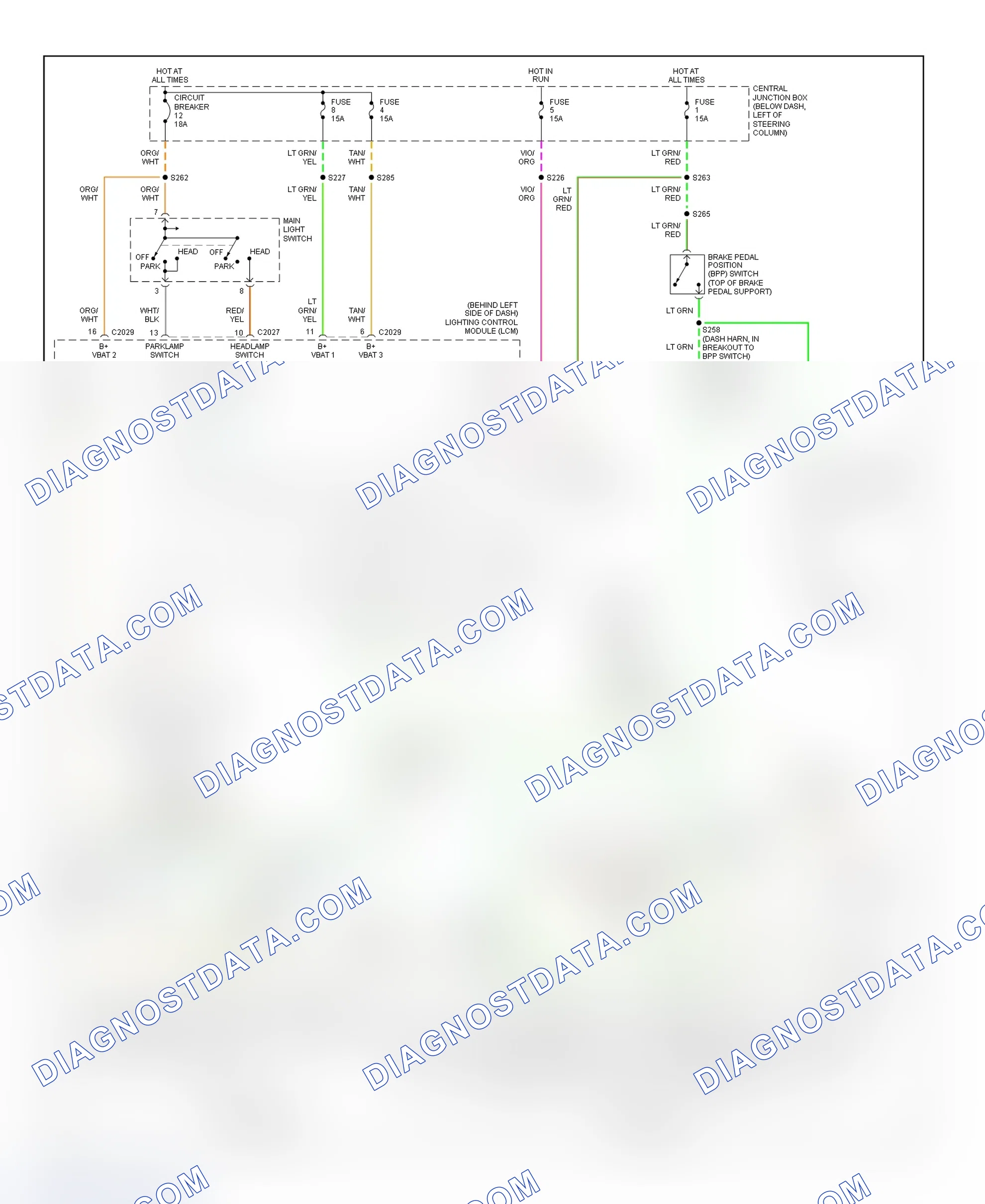 Scheme 26: Exterior Lights Wiring Diagram (Crown Victoria)