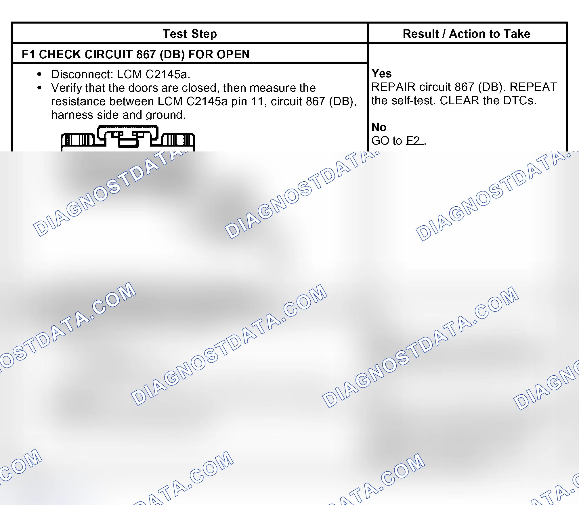 Scheme 11: PINPOINT TEST F: DTC B1322: DRIVER DOOR AJAR CIRCUIT FAILURE