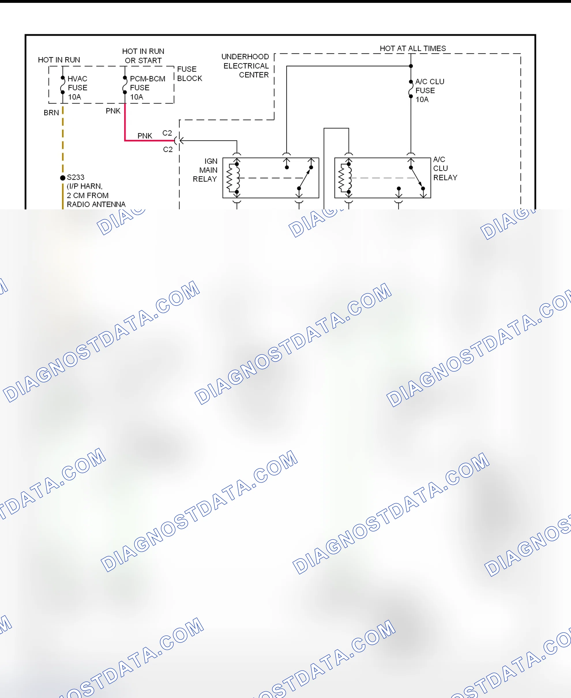 Scheme 19: A/C Compressor Clutch Control Circuit Wiring Diagram (Intrigue)