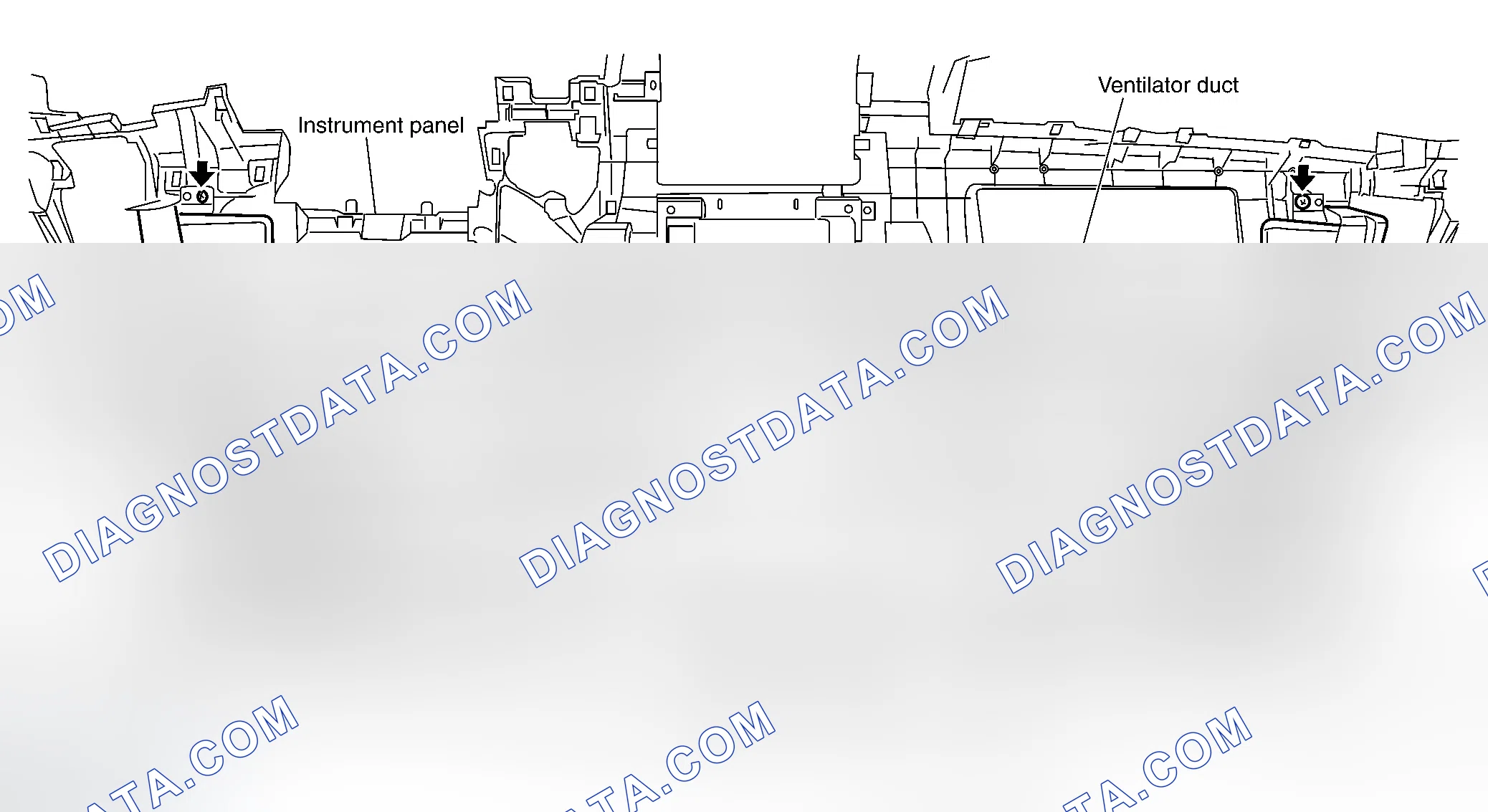 Scheme 127: Removal of Defroster Nozzle, Ducts and Ventilator Ducts