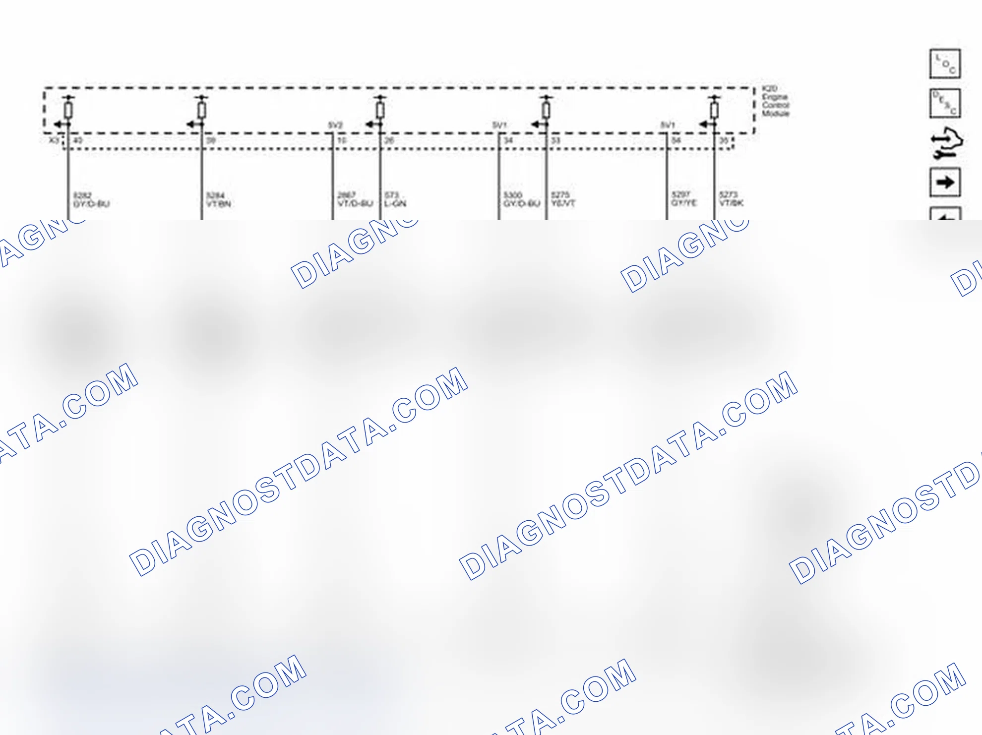Scheme 108: Ignition Controls - Camshaft Solenoids, Camshaft, Crankshaft and Knock Sensors