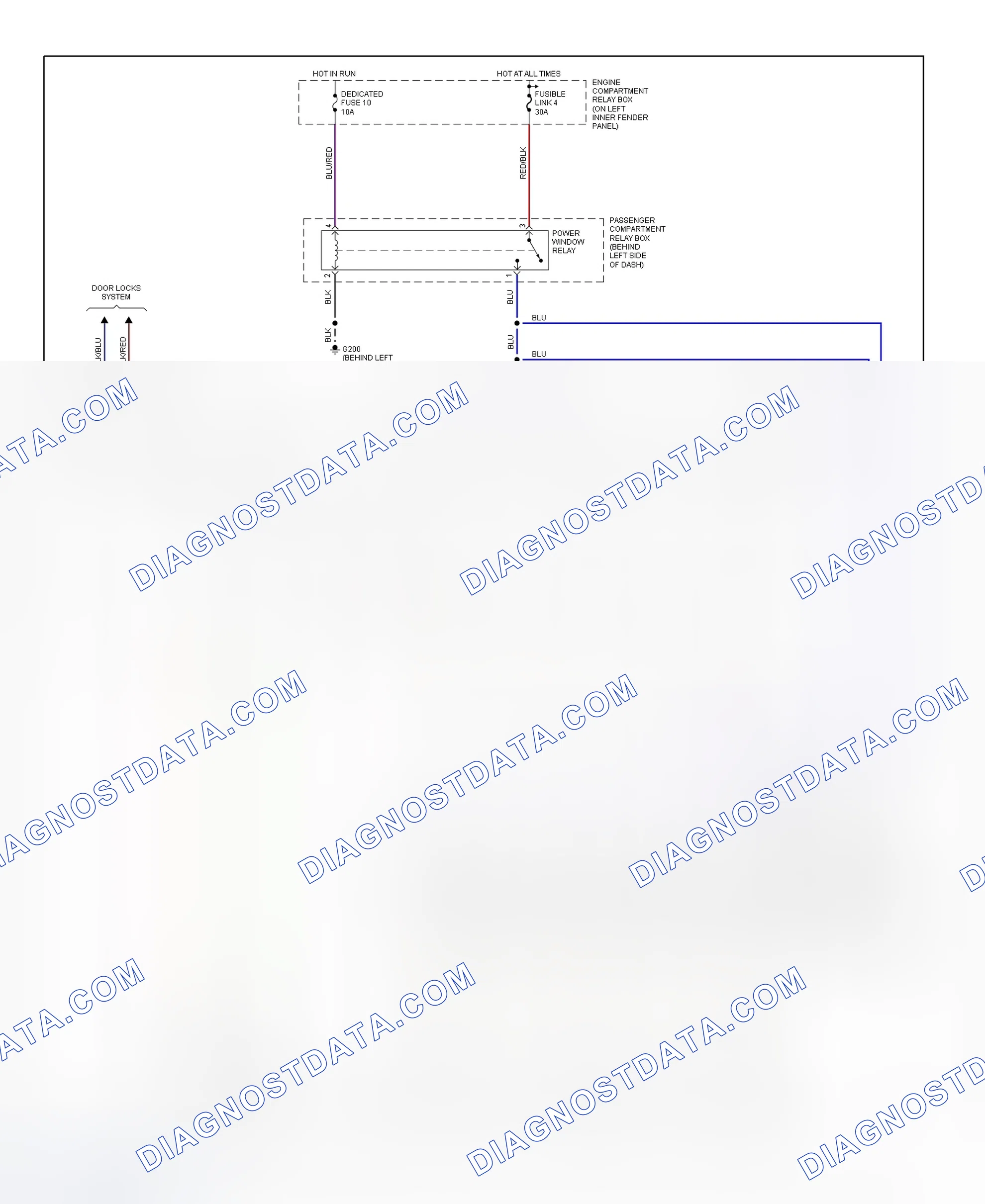Scheme 10: Power Window System Wiring Diagram (Montero Sport)