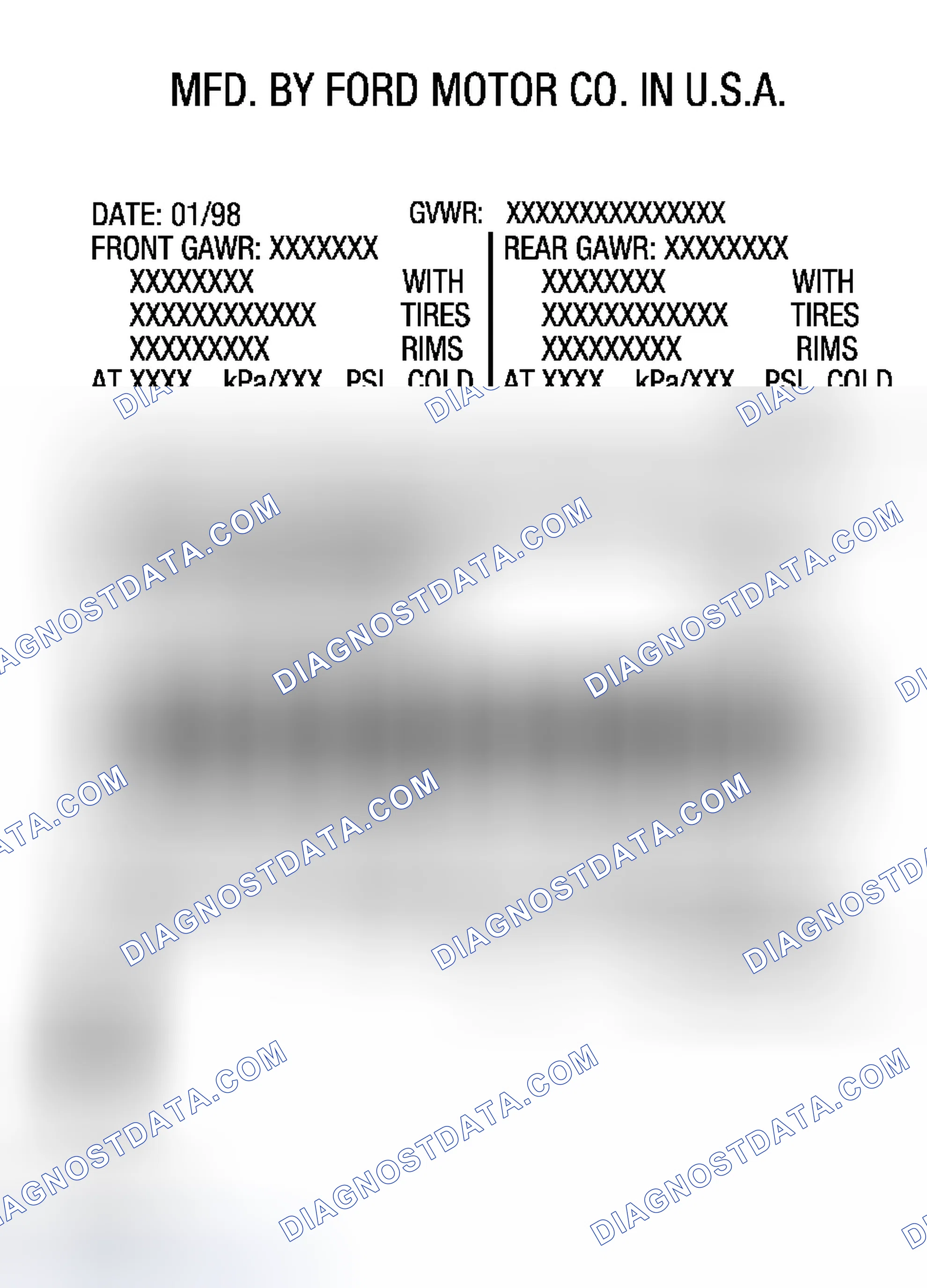 Scheme 34: Wheel base Codes - Ford Freestyle