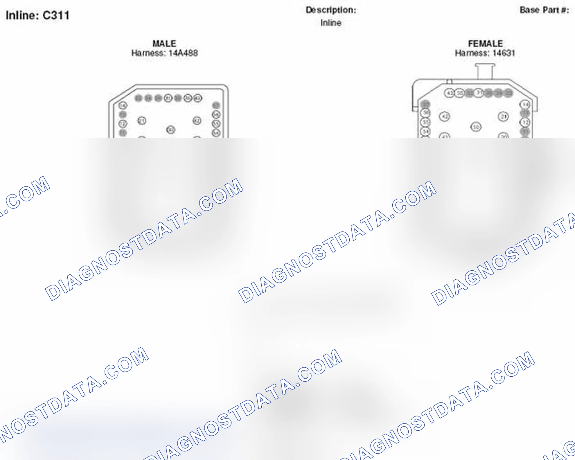 Scheme 126: Inline (1 Of 2) Connector End View (C311) (1 Of 2)
