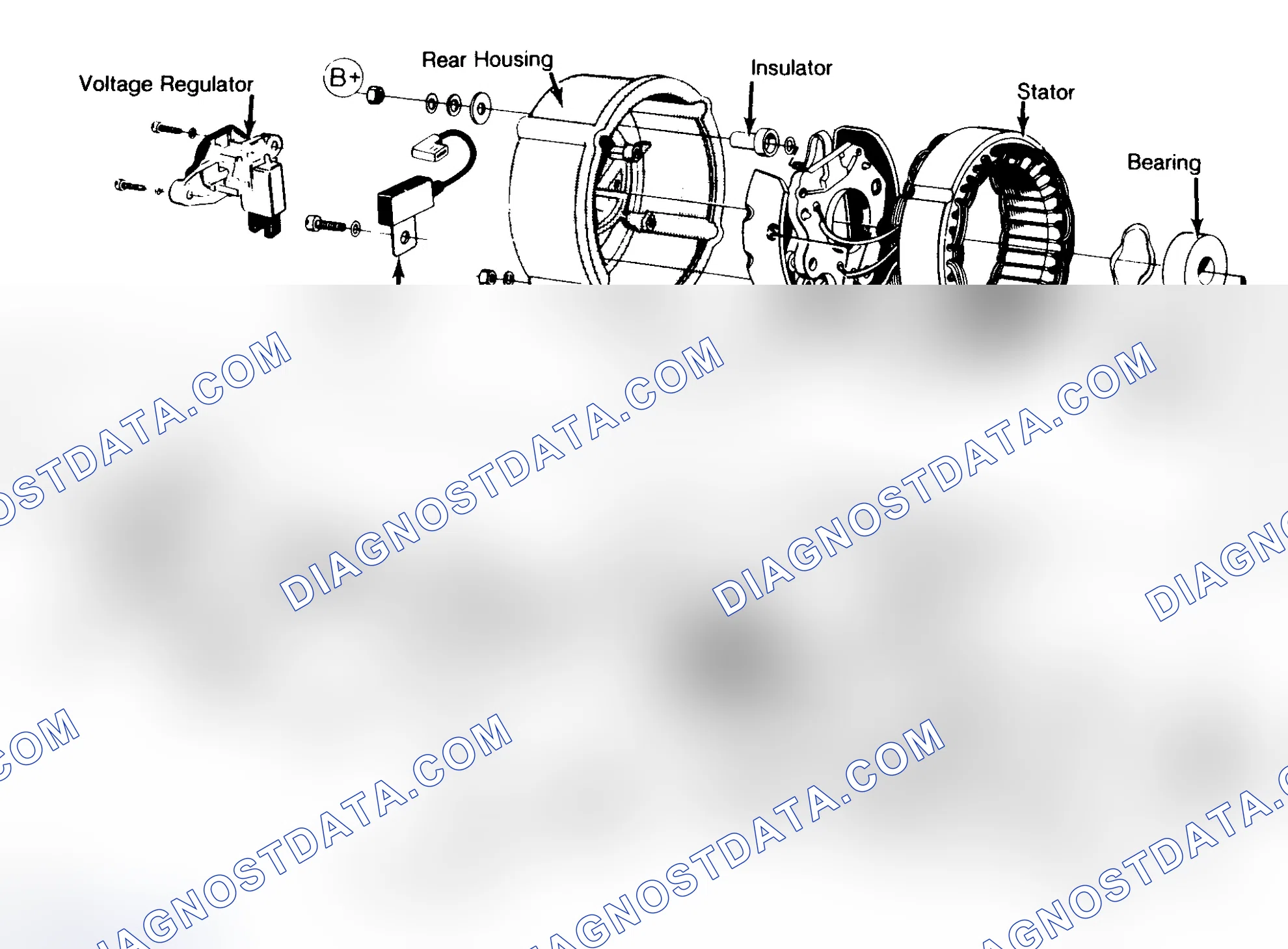 Scheme 1: Exploded View of Bosch 55-Ampere Alternator