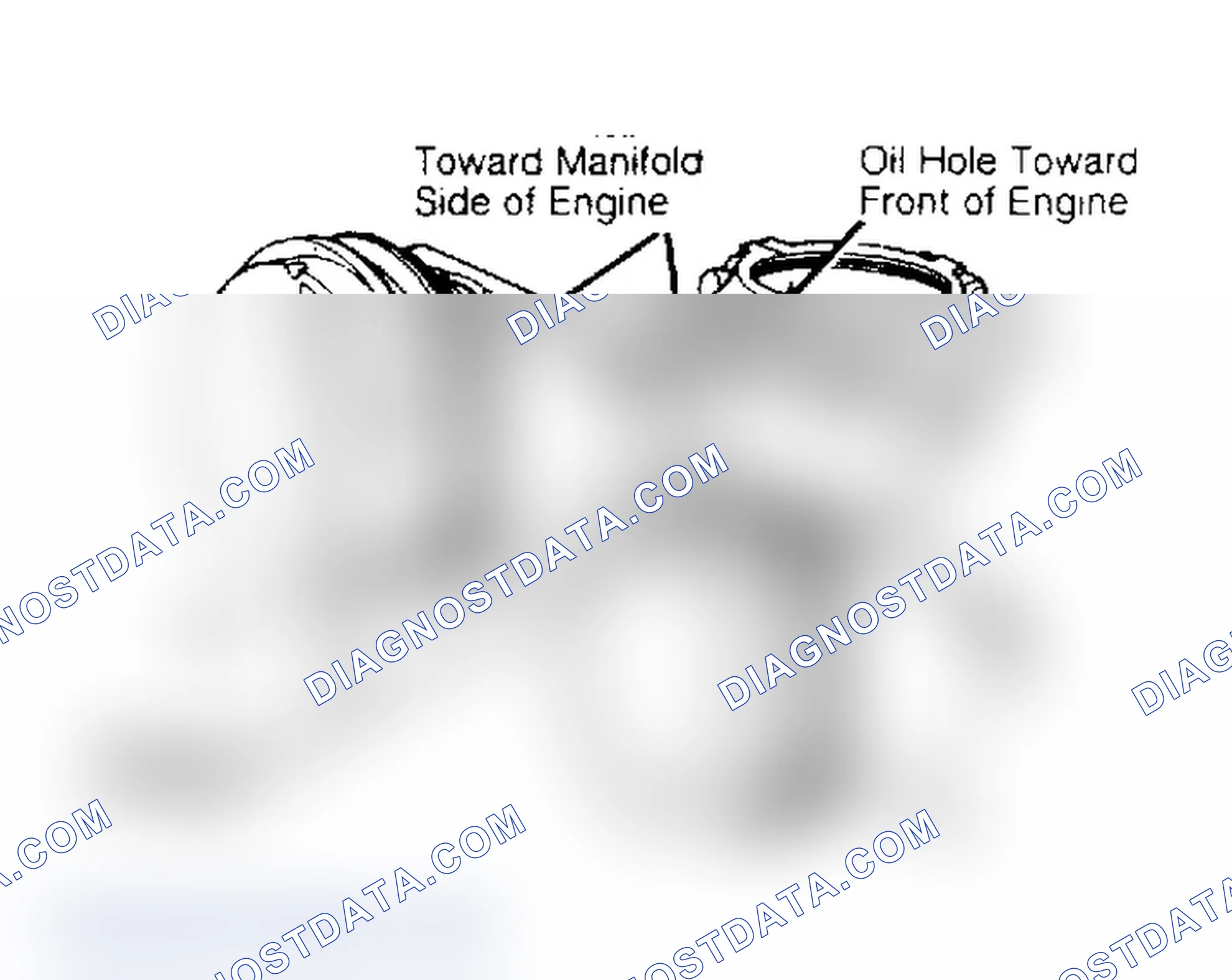 Scheme 20: Piston and Rod Installation Piston indent and connecting rod oil hole face front of engine.