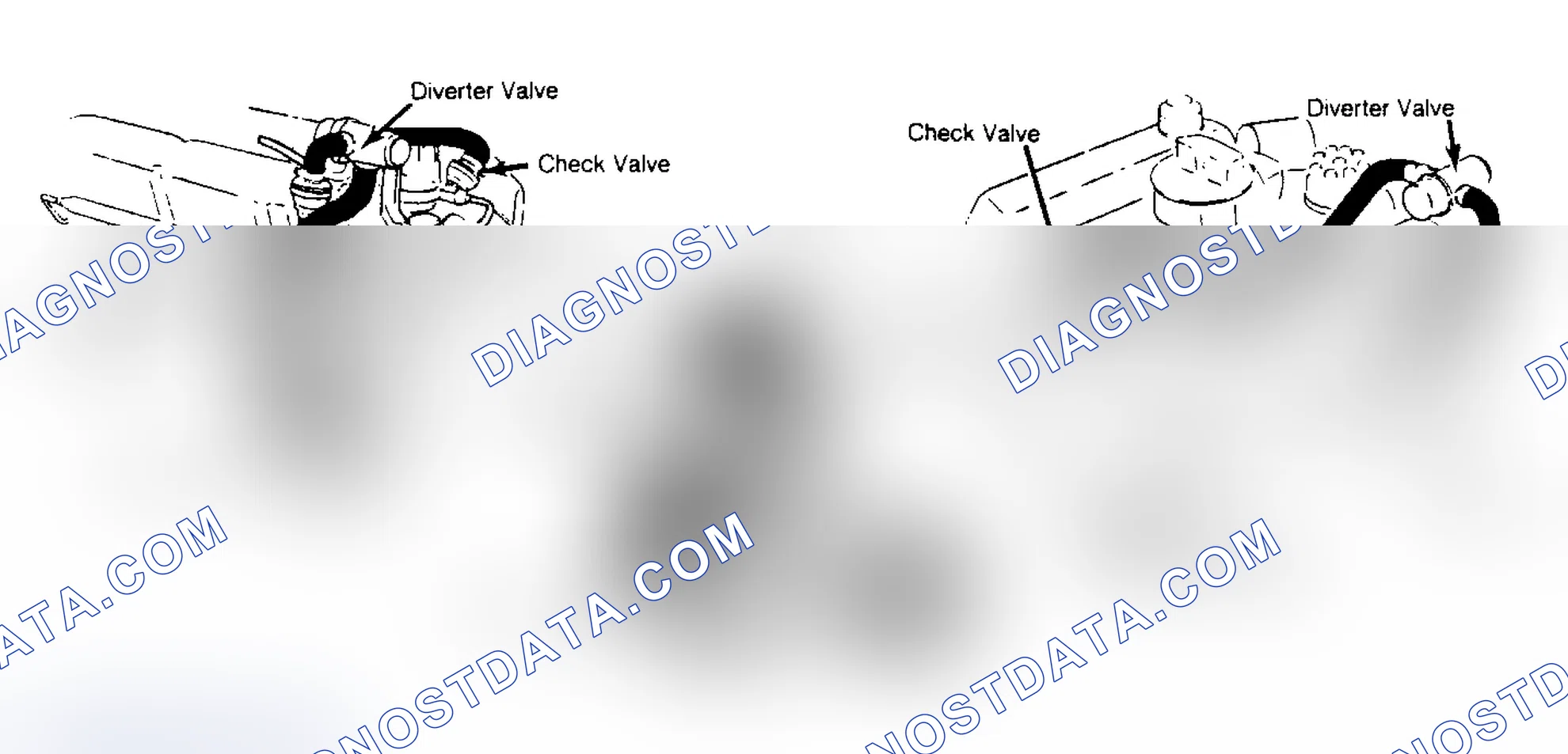 Fig. 3: Three Different Types of Air Injection Systems Used (V8 Engines) Air injection systems may vary according to equipment.