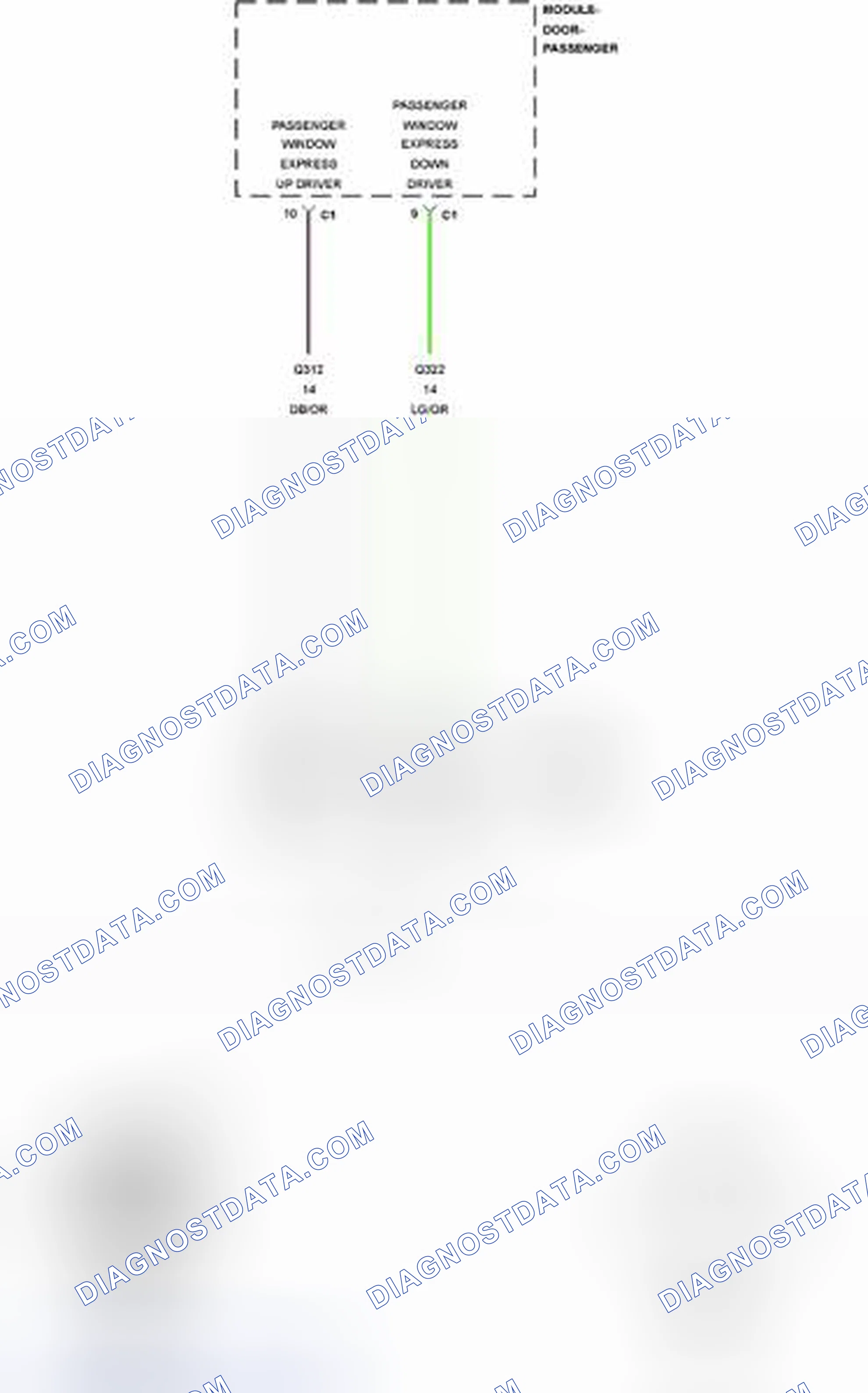 Scheme 334: B185F-PASSENGER WINDOW CONTROL CIRCUIT LOW