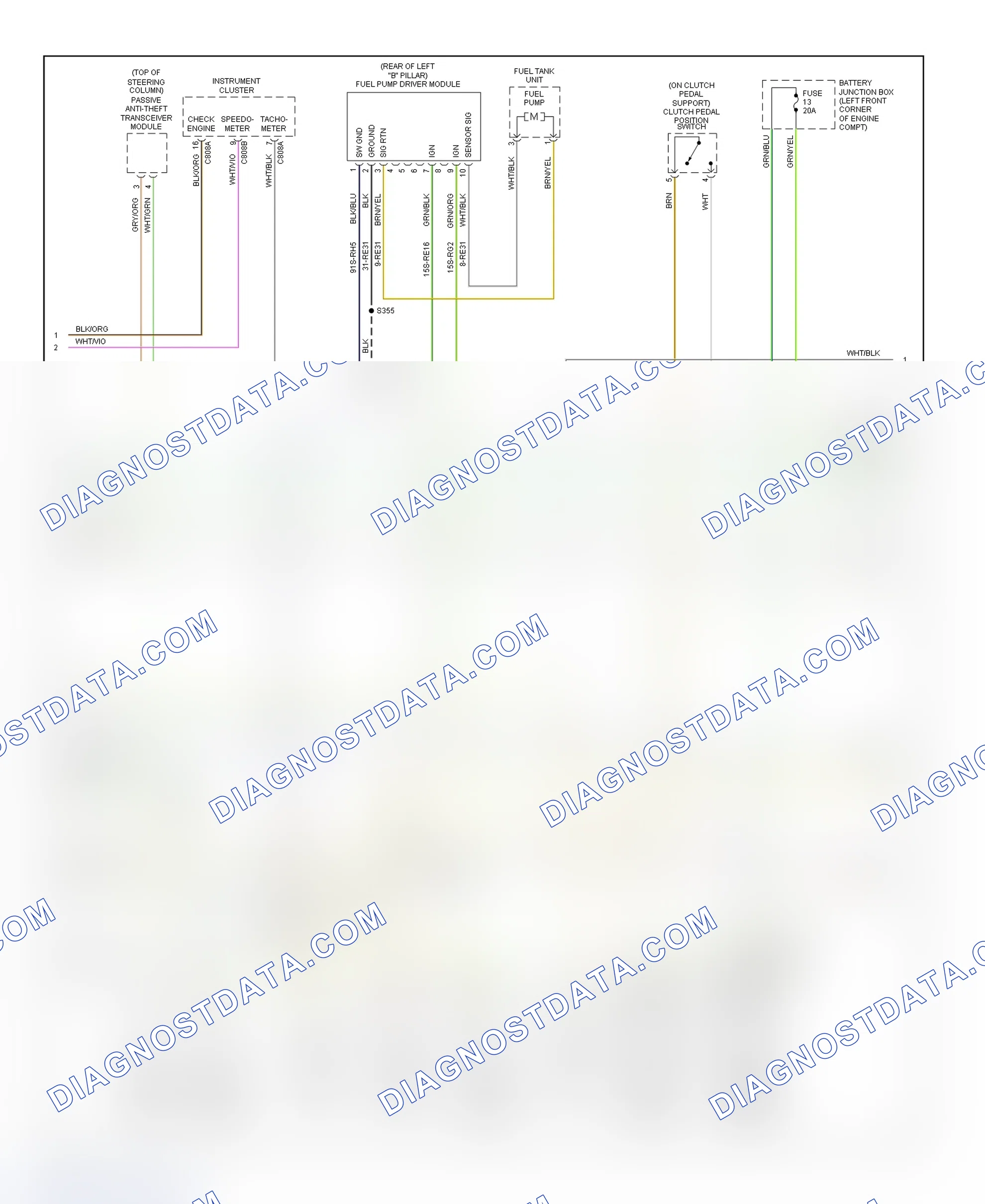 Scheme 10: PCM Wiring Diagram (Cougar - 2.0L - 2 Of 3)