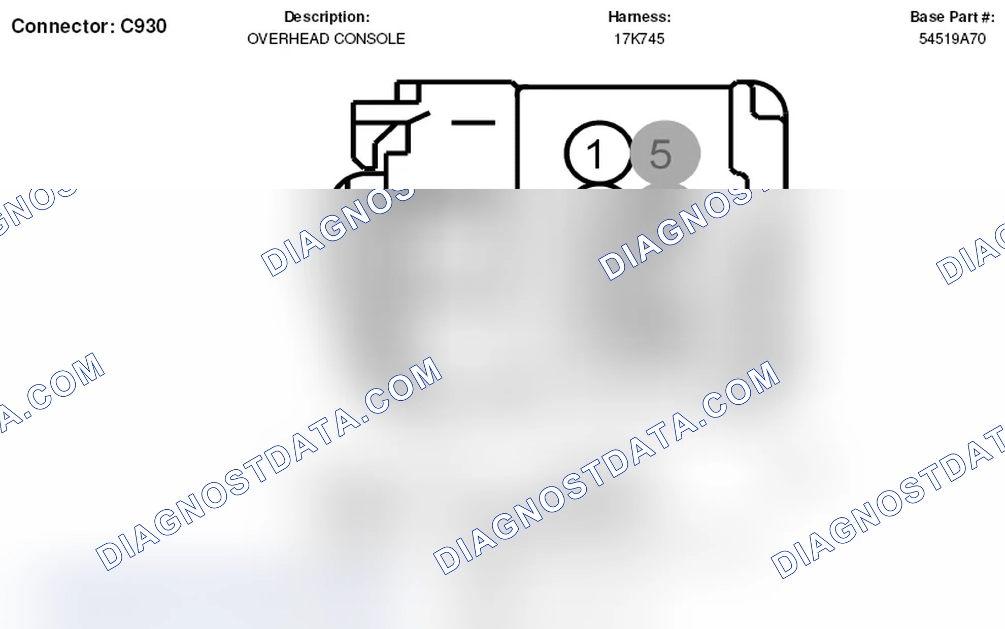 Scheme 184: Overhead Console Connector End View (C930)