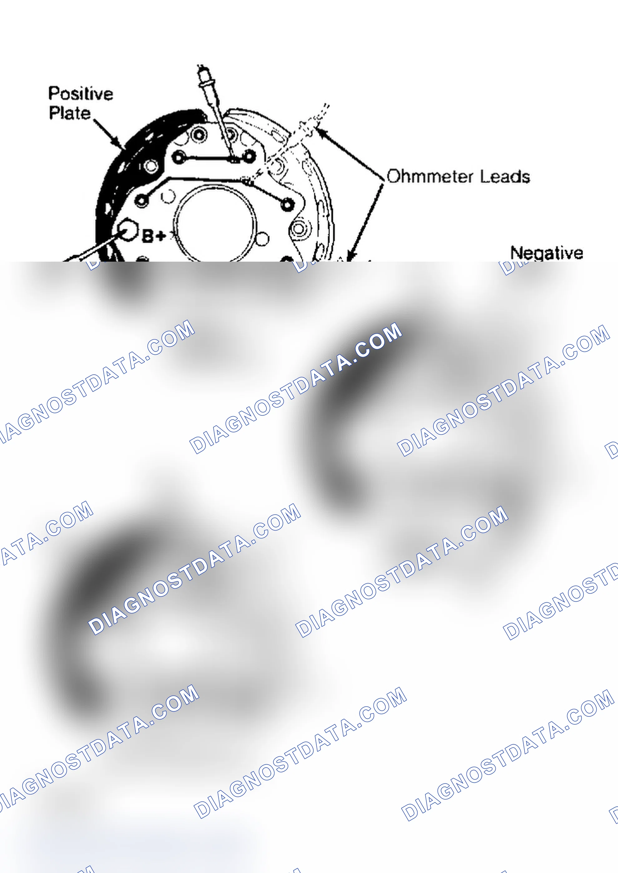 Scheme 6: Bosch Diode Assembly Test Diode assembly for 55 amp alternator shown; others are similar.