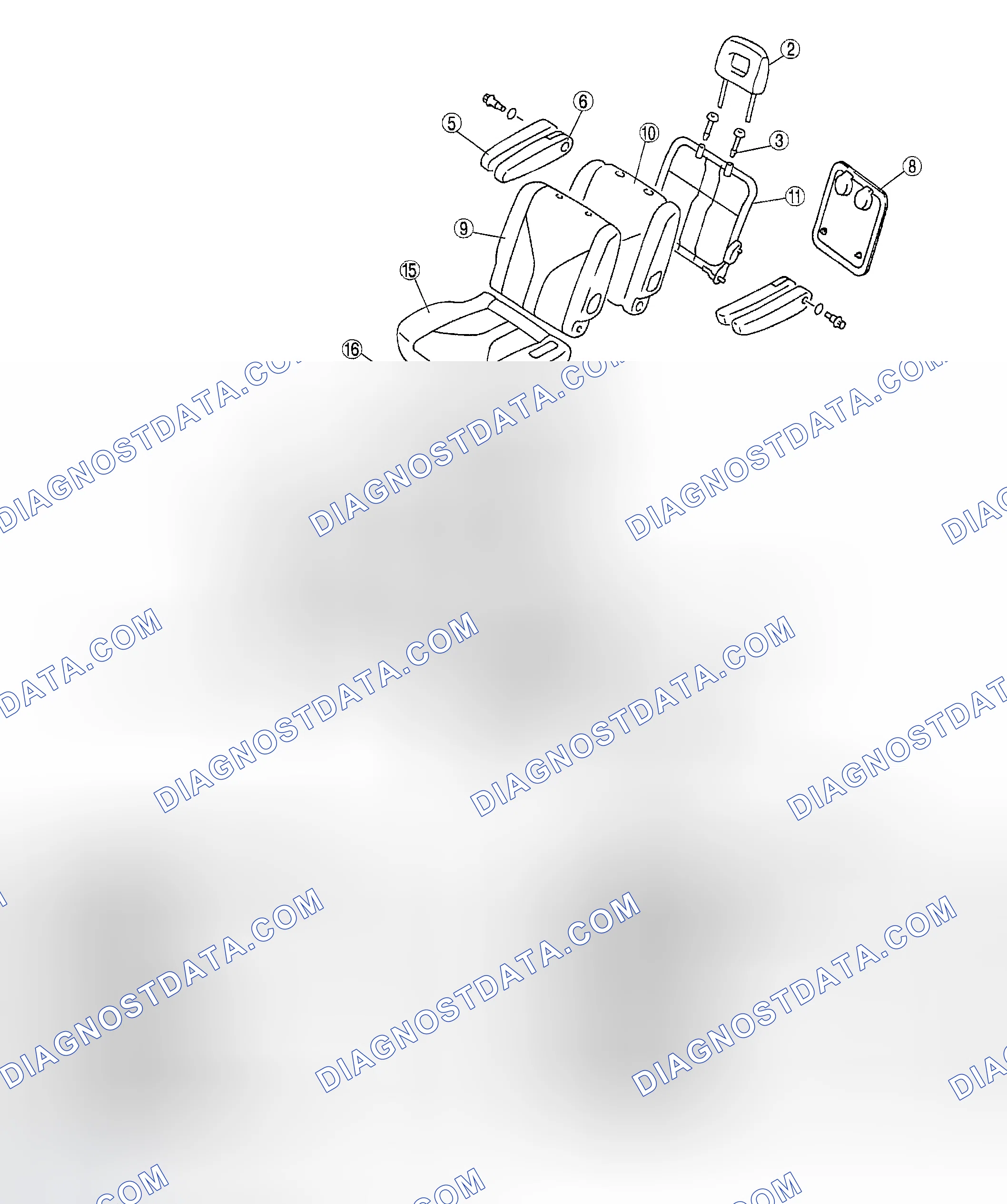 Scheme 15: SECOND-ROW SEAT DISASSEMBLY/ASSEMBLY